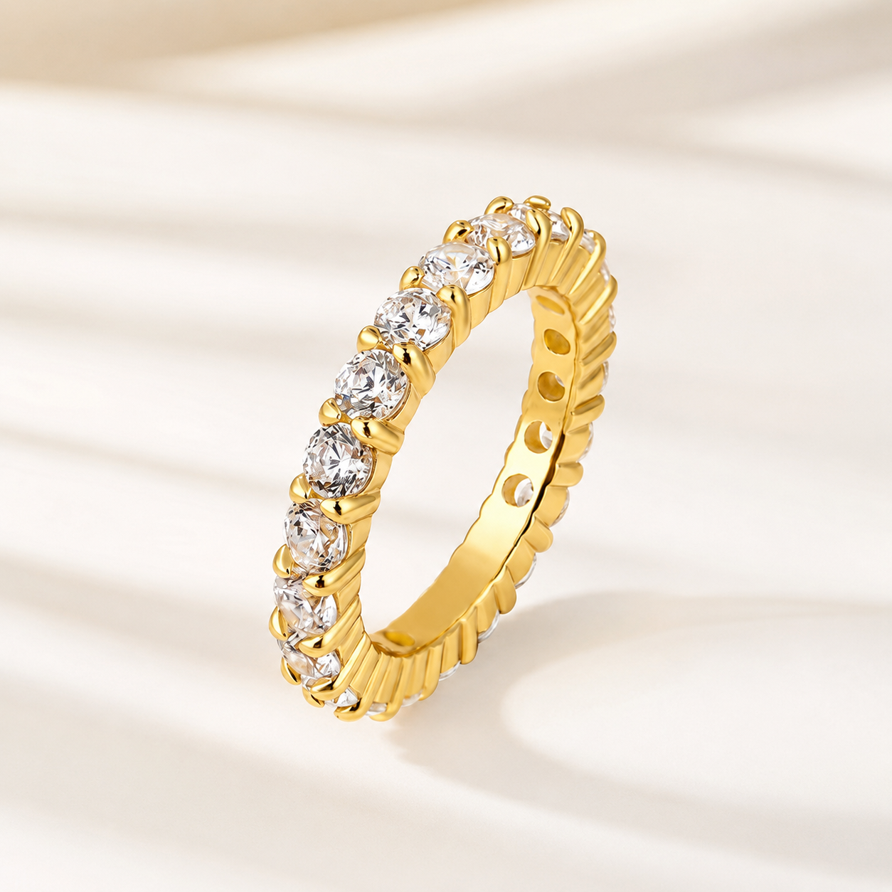 1.8 Ct Round Cut Simulated Diamond Eternity Stackable Wedding Band for Women