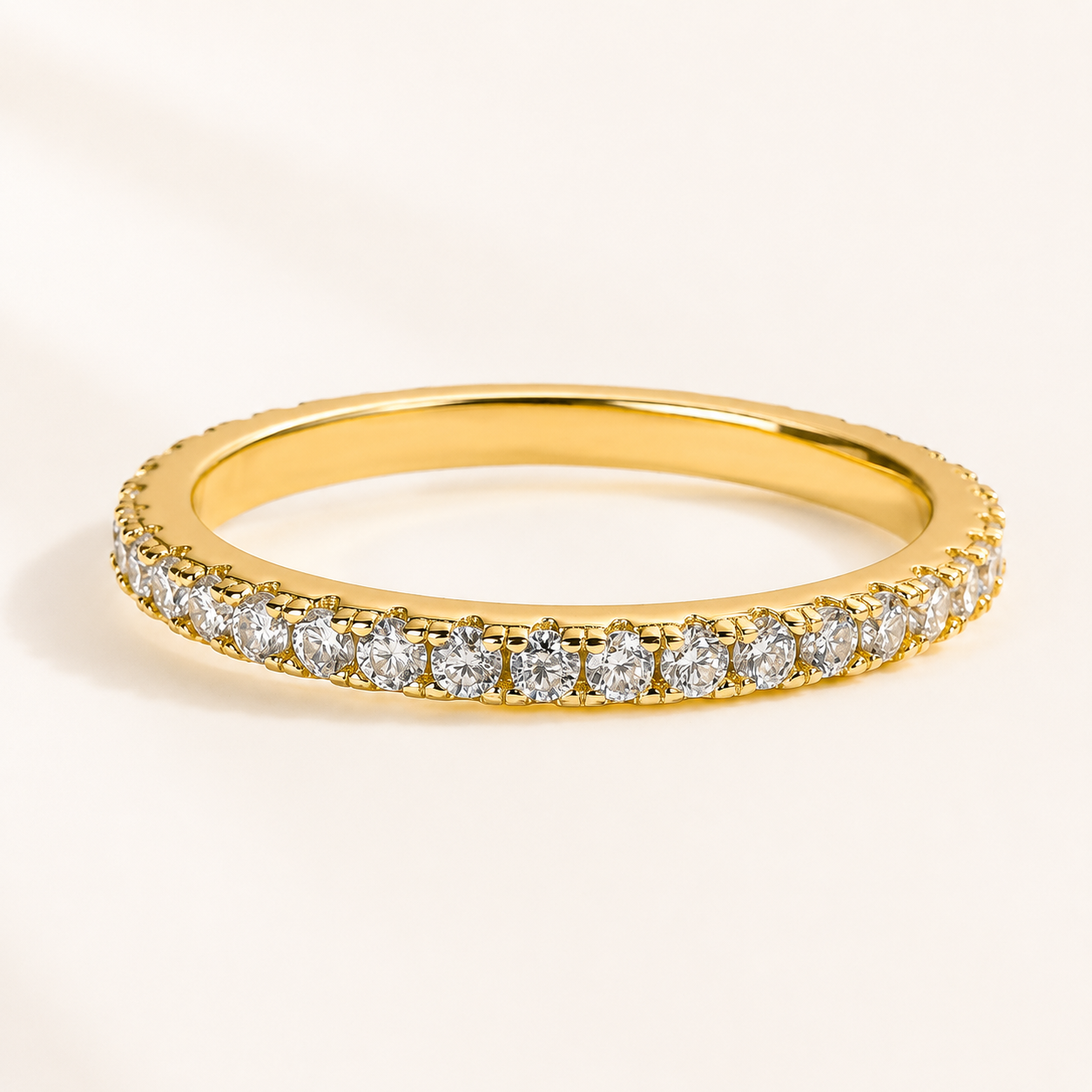 0.5 Ct Round Cut Classic Full Eternity Thin Band For Women