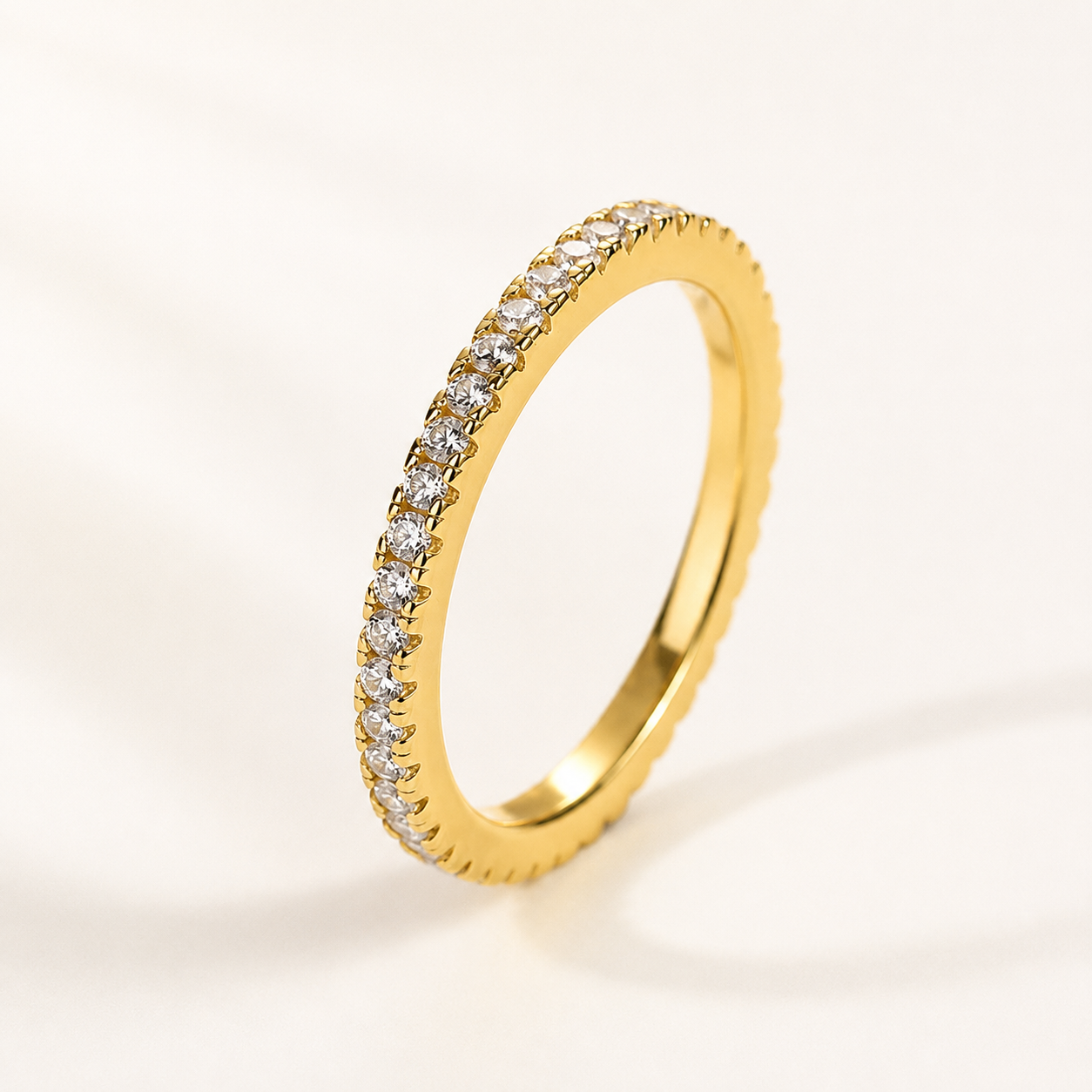 0.5 Ct Round Cut Classic Full Eternity Thin Band For Women