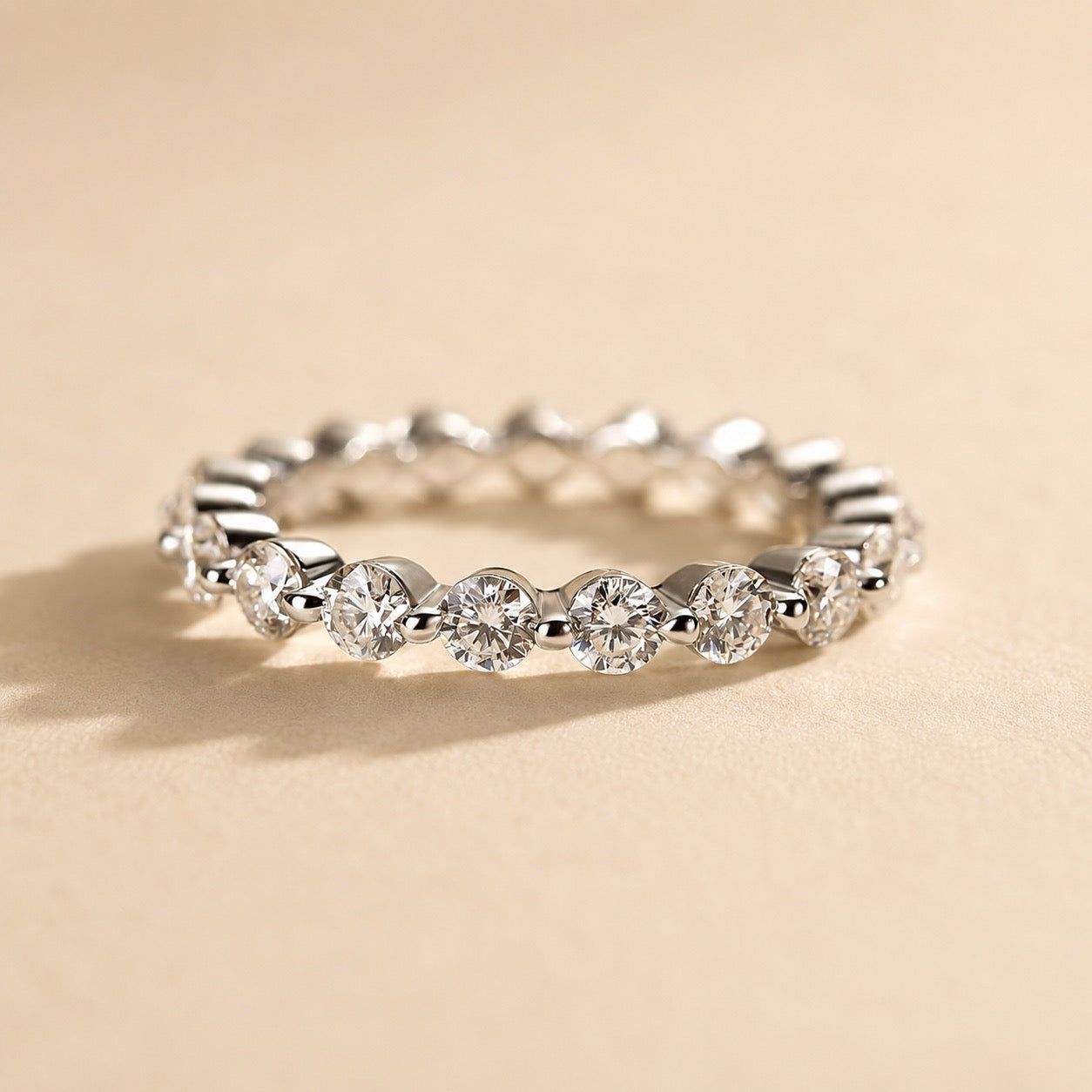 Moissanite Eternity 1.5 CT Round Cut Stackable Band