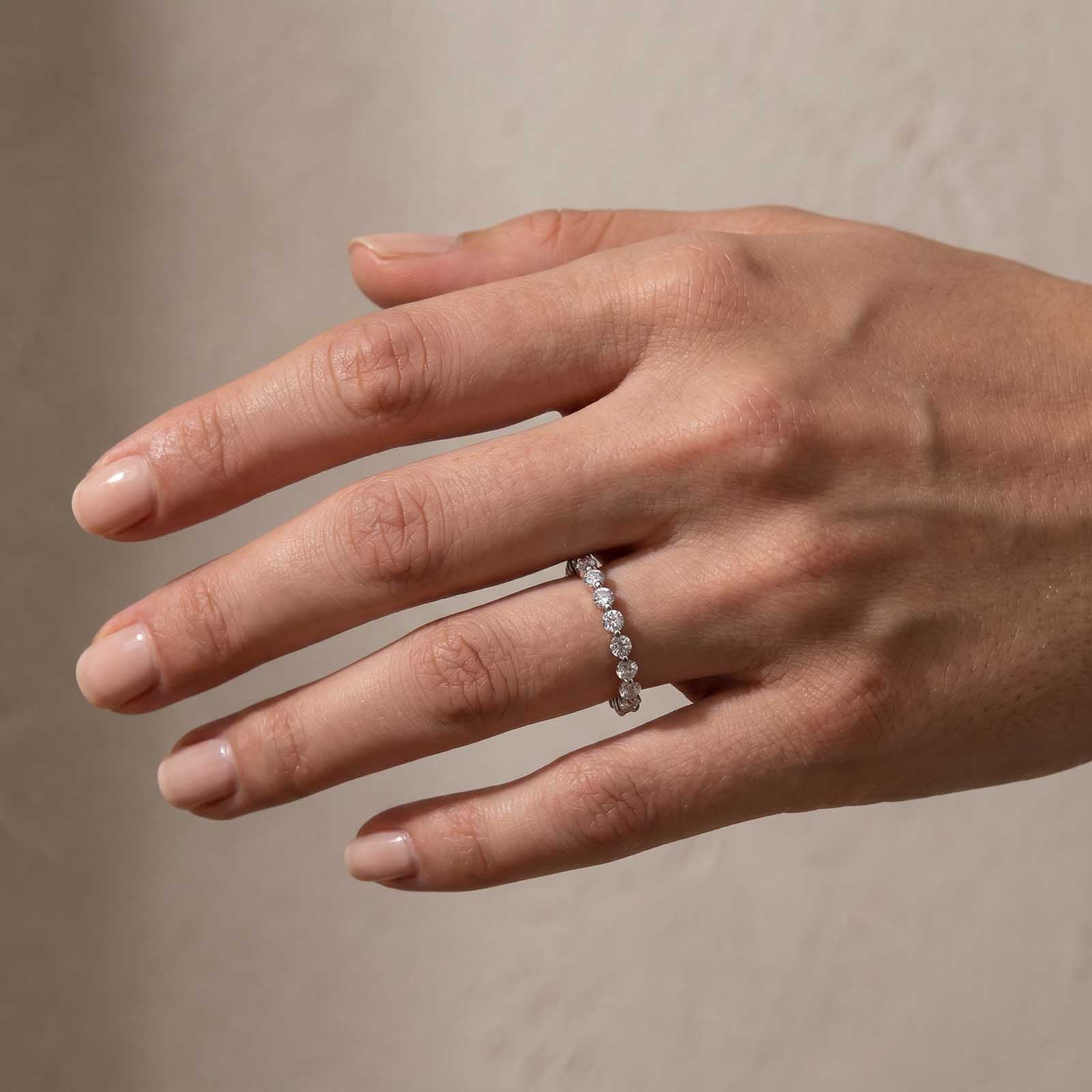 Moissanite Eternity 1.5 CT Round Cut Stackable Band
