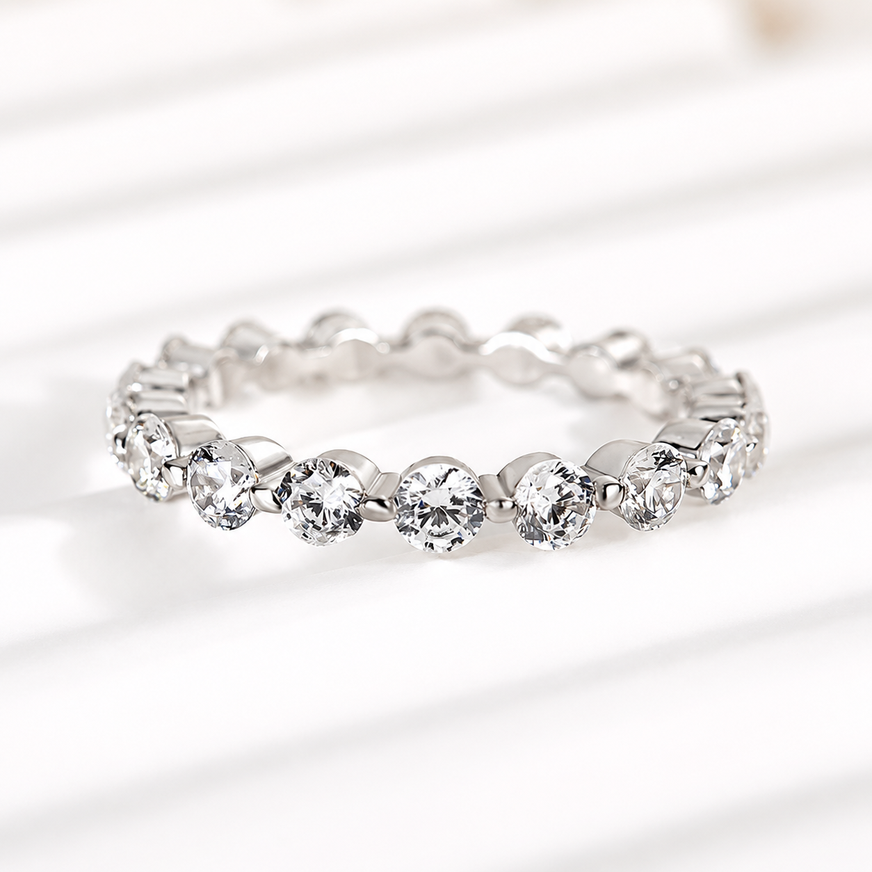 Fashion 1.5Ct Round Cut Eternity Band for Women