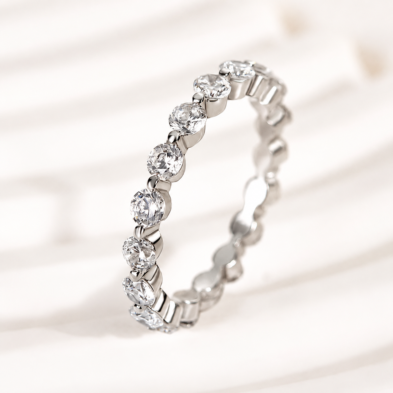 Fashion 1.5Ct Round Cut Eternity Band for Women