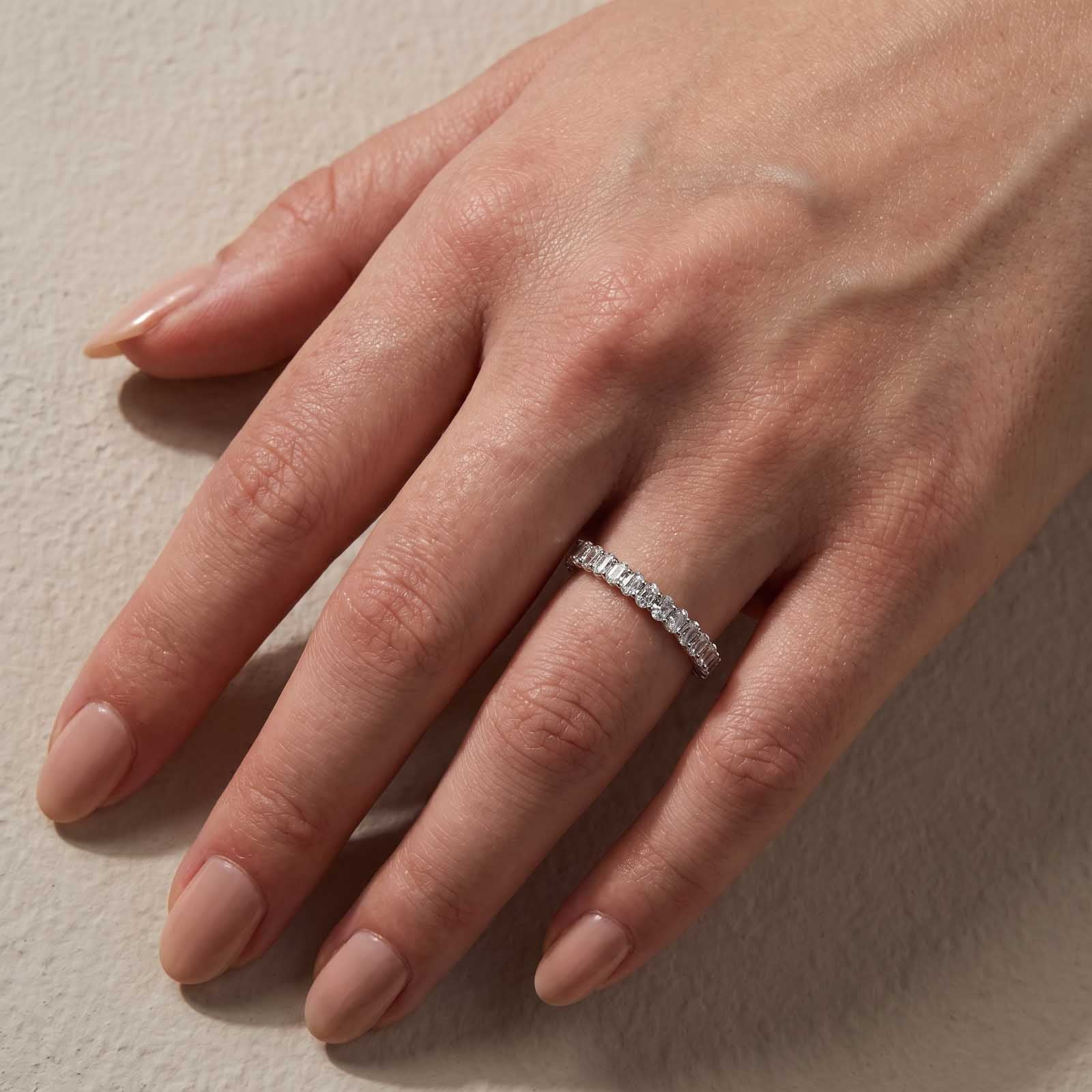 3.0Ct Oval Cut Eternity Stackable Band for Women