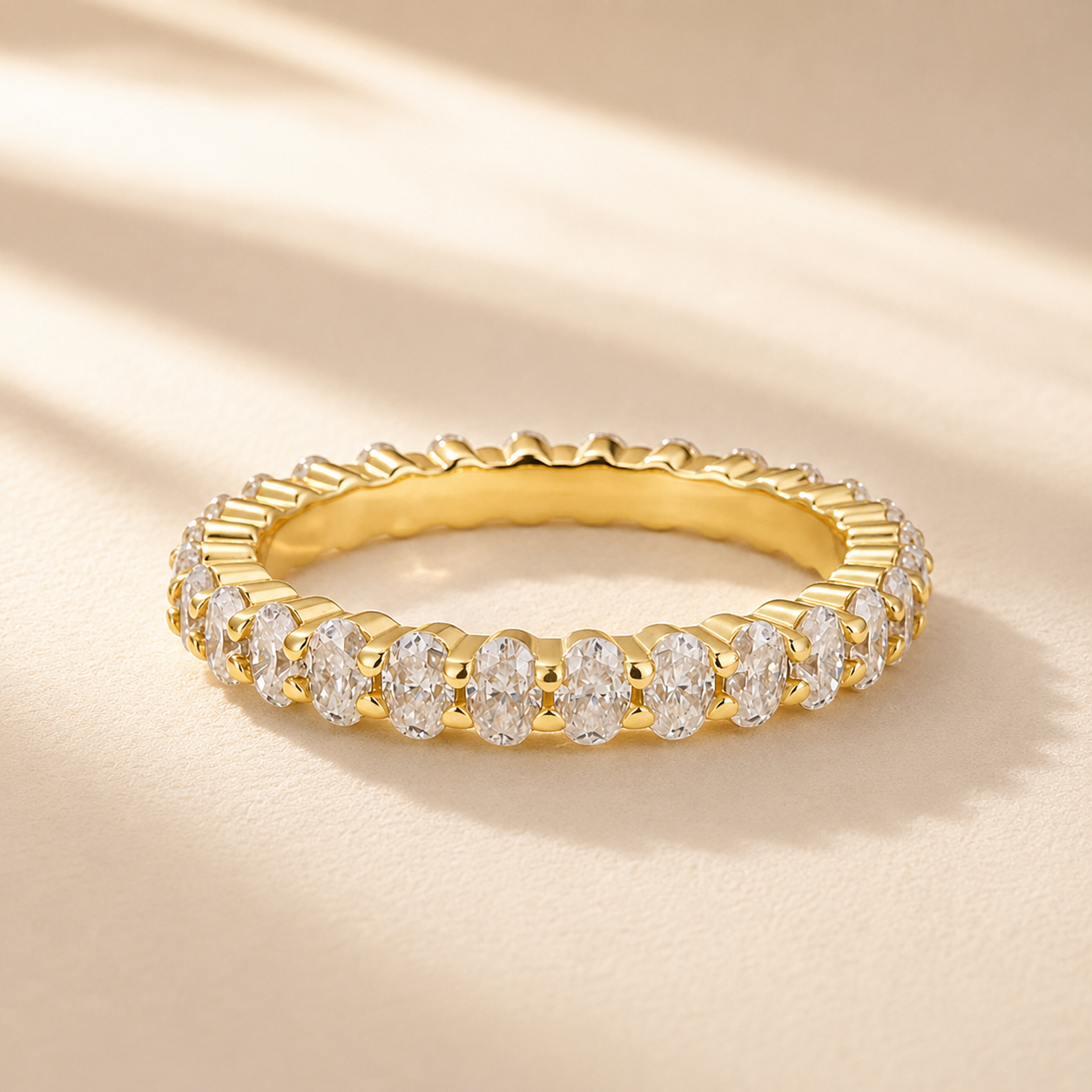 3.0Ct Oval Cut Eternity Stackable Band for Women