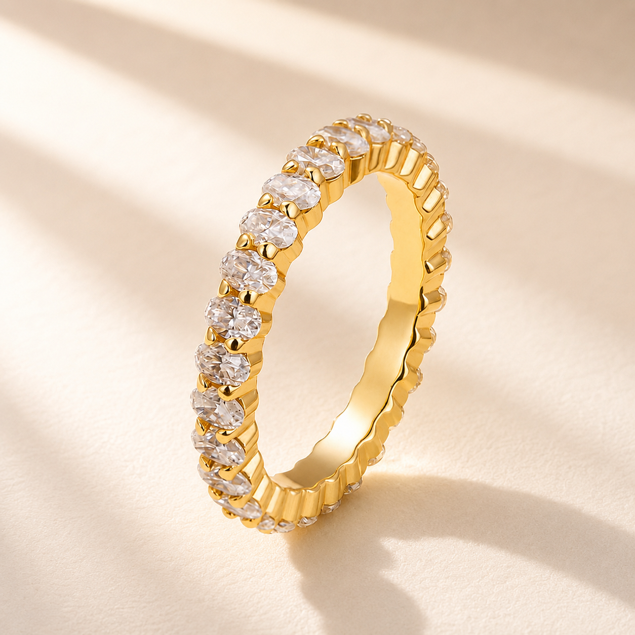 3.0Ct Oval Cut Eternity Stackable Band for Women