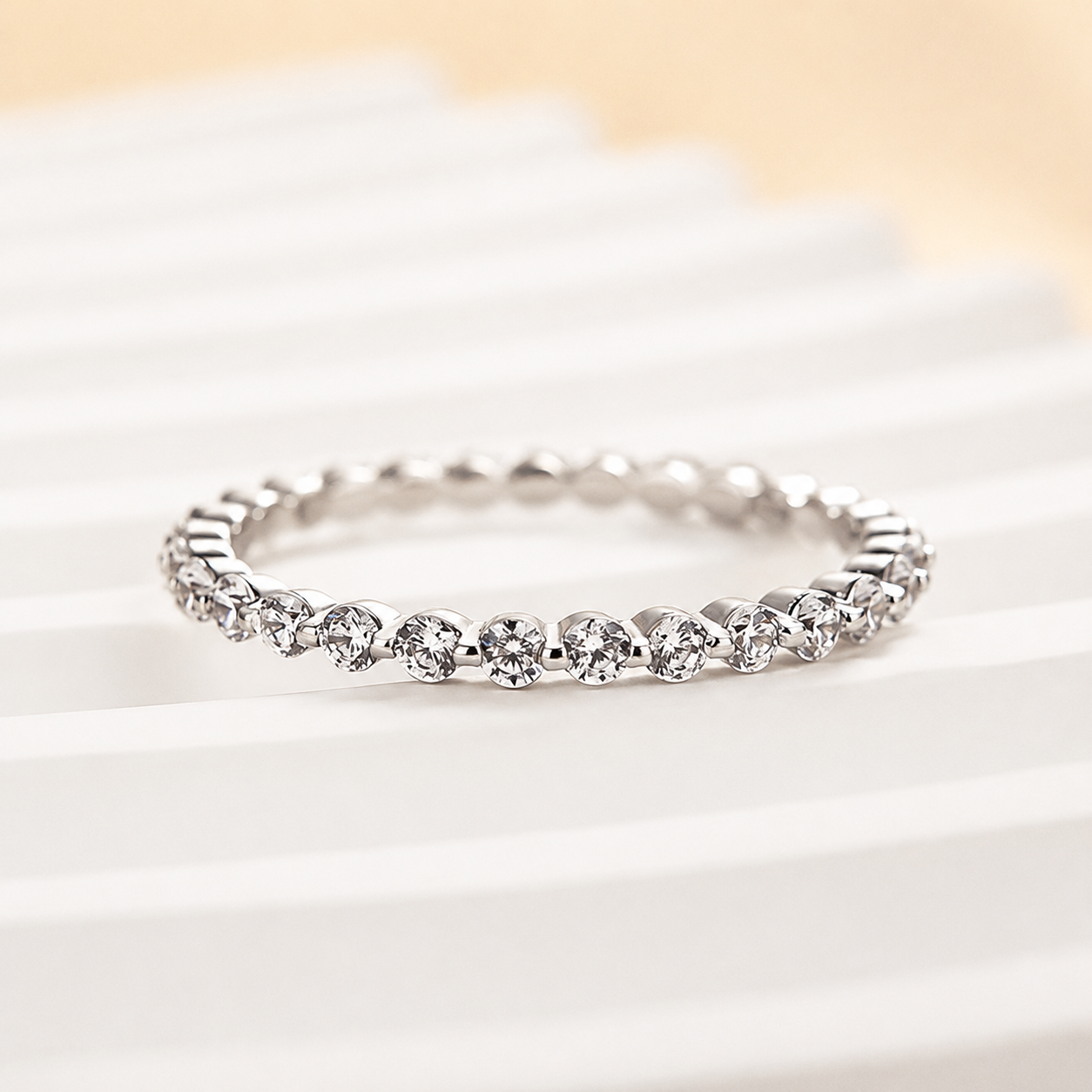 1.0Ct Classic Round Cut Full Eternity Stackable Band