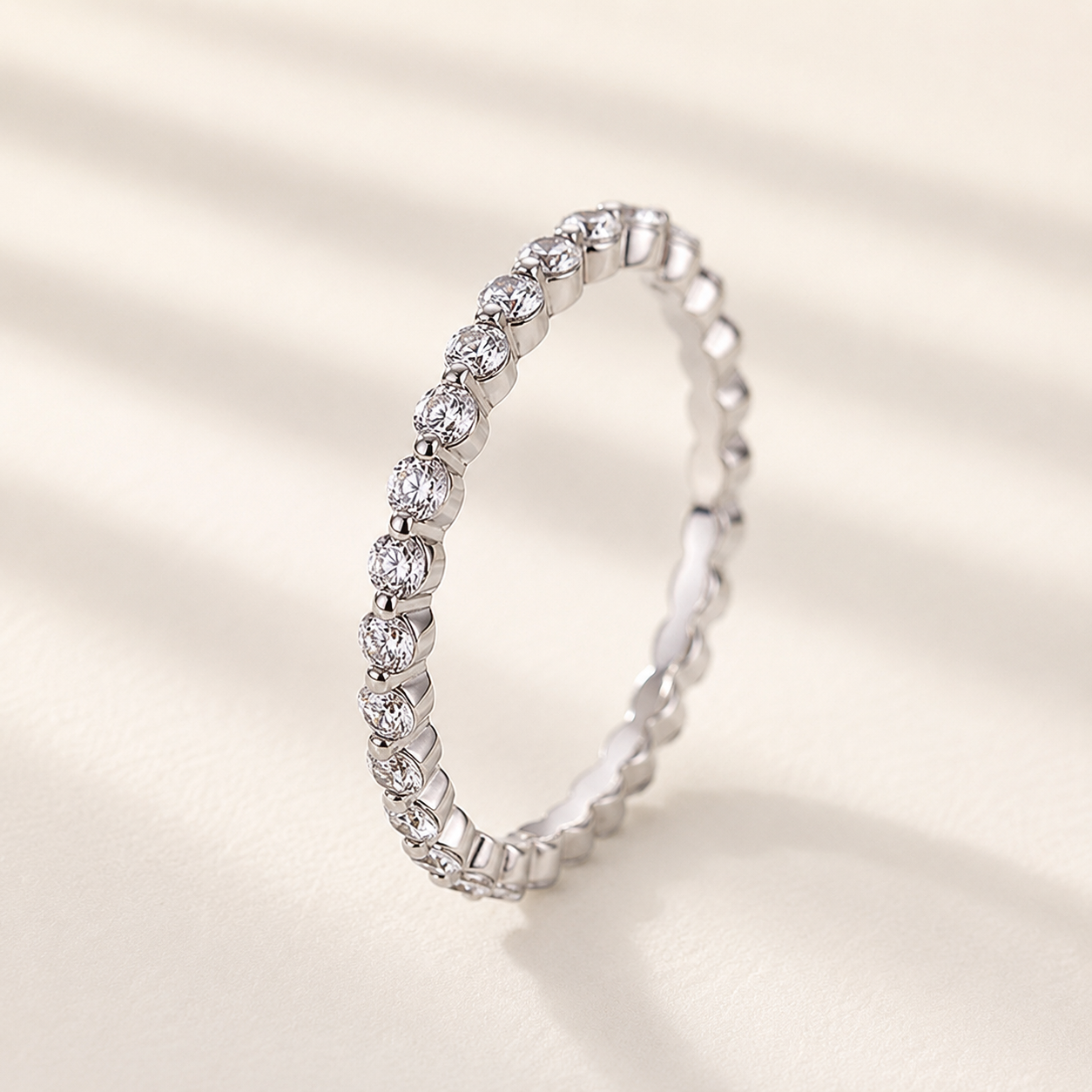 1.0Ct Classic Round Cut Full Eternity Stackable Band
