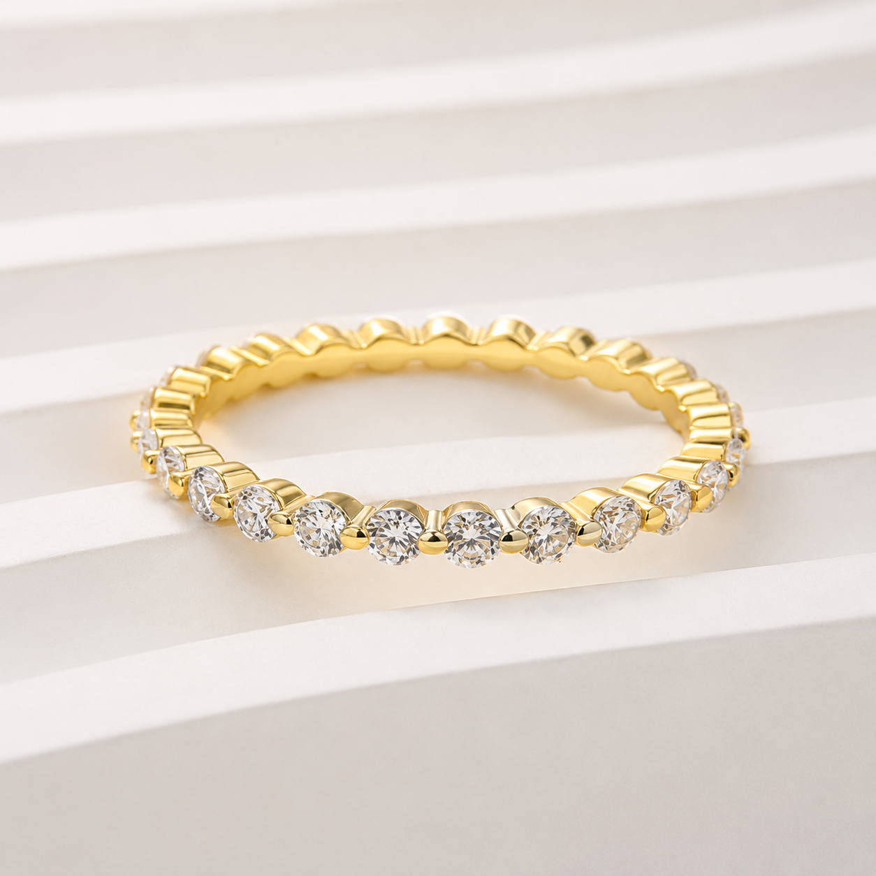 1.0Ct Moissanite Round Cut Full Eternity Band For Daily Occasions