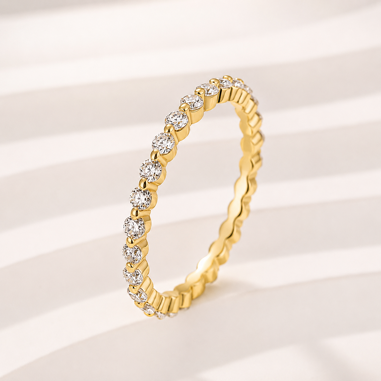 1.0Ct Moissanite Round Cut Full Eternity Band For Daily Occasions