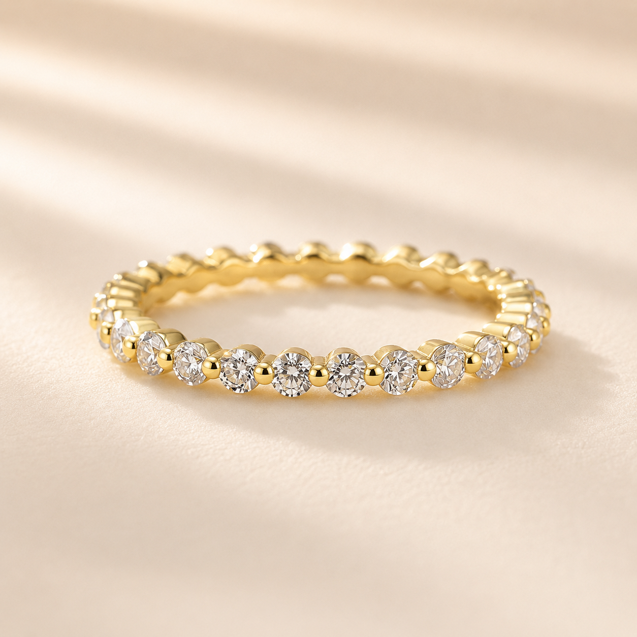 1.0Ct Classic Round Cut Full Eternity Stackable Band