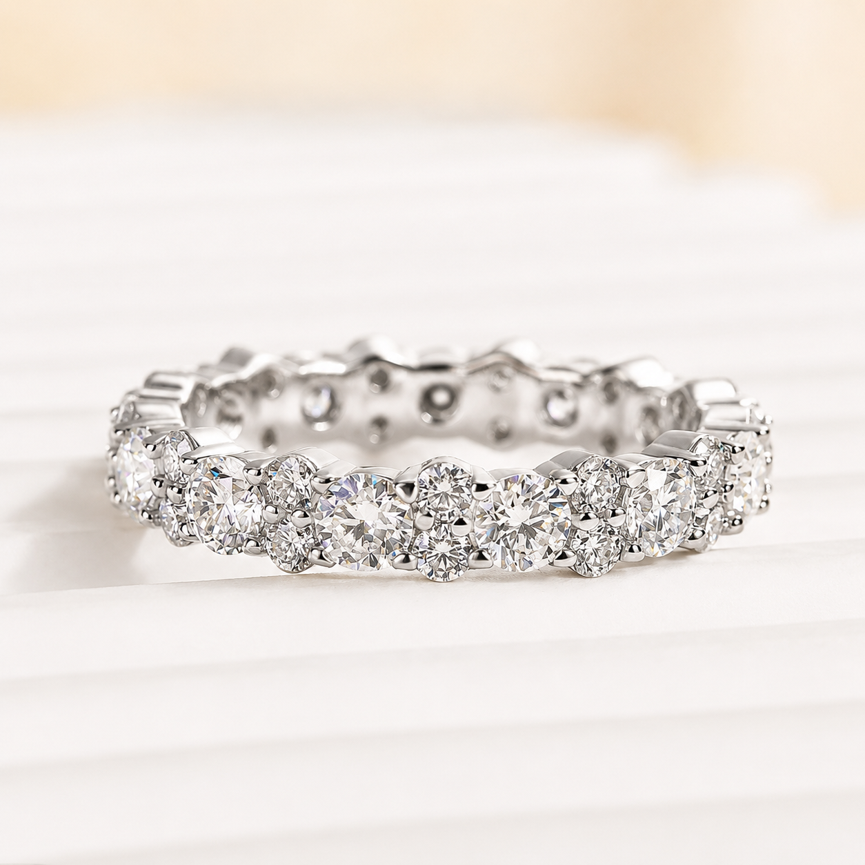 Elegant 2.0Ct Round Cut Simulate Diamond Full Eternity Band for Women