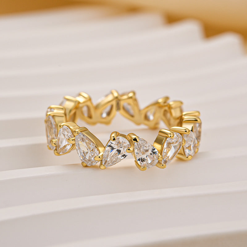 Velirella Unique Full Pear Cut Women's Wedding Band - Velirellajewelry