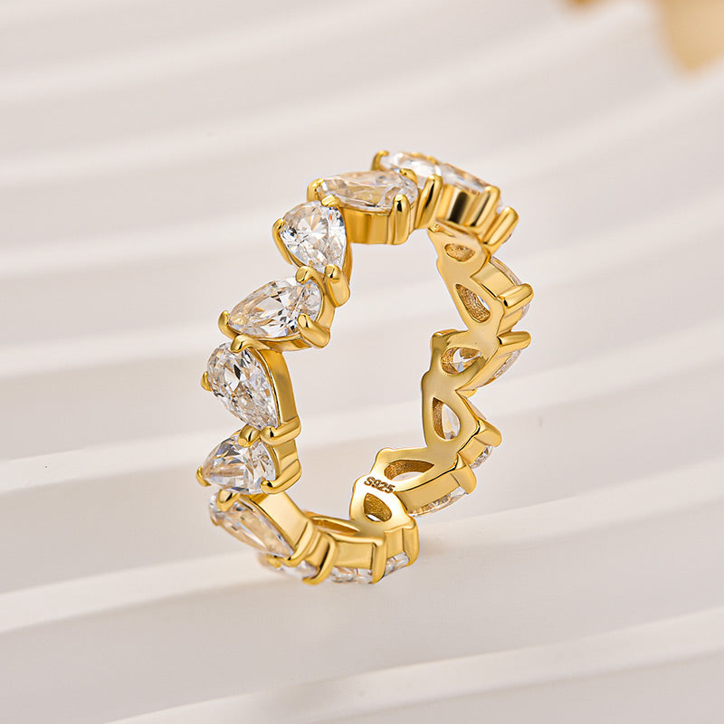 Velirella Unique Full Pear Cut Women's Wedding Band - Velirellajewelry