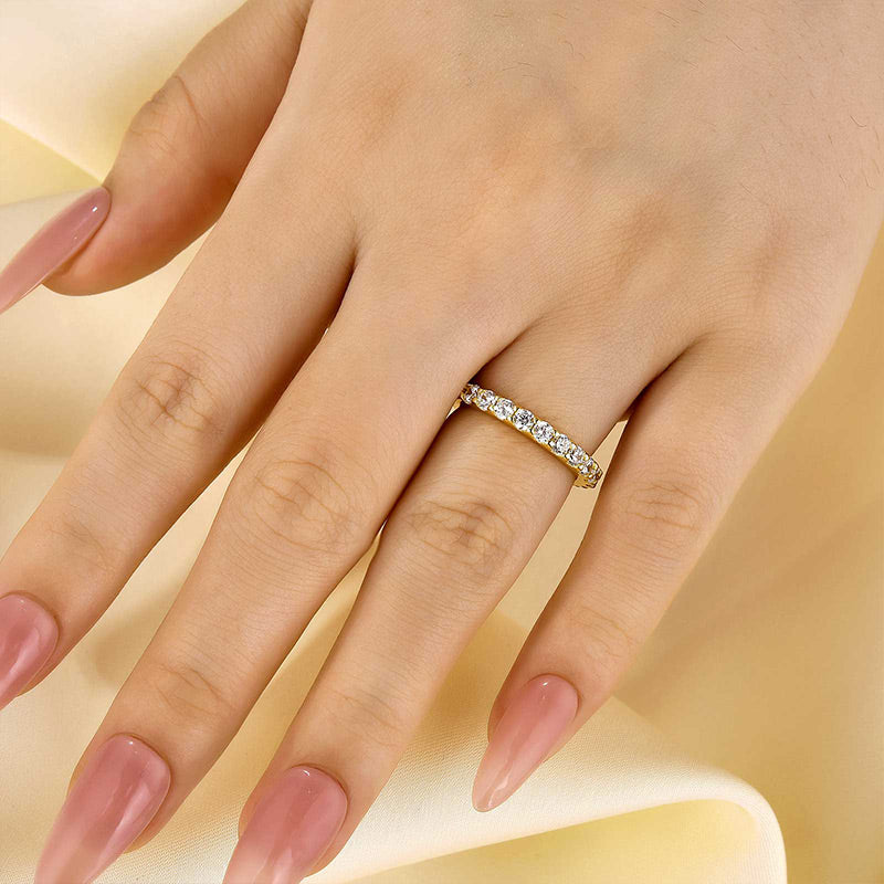 Velirella Exquisite Half Round Cut Women's Wedding Band - Velirellajewelry