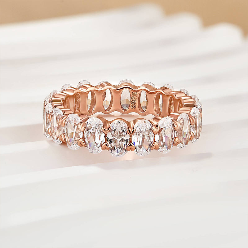 Velirella Full Oval Cut Simulated Diamond Wedding Band - Velirellajewelry