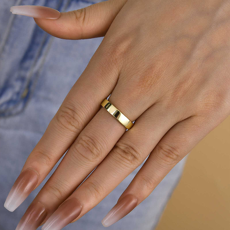Velirella Classic Yellow Gold Wide Wedding Band - Velirellajewelry