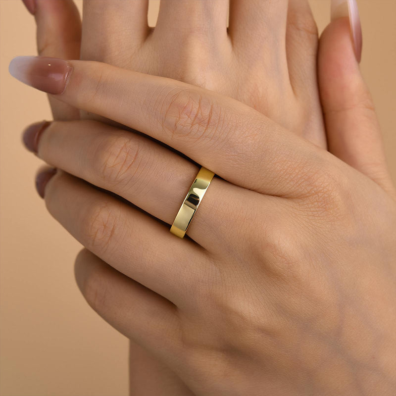 Velirella Classic Yellow Gold Wide Wedding Band - Velirellajewelry