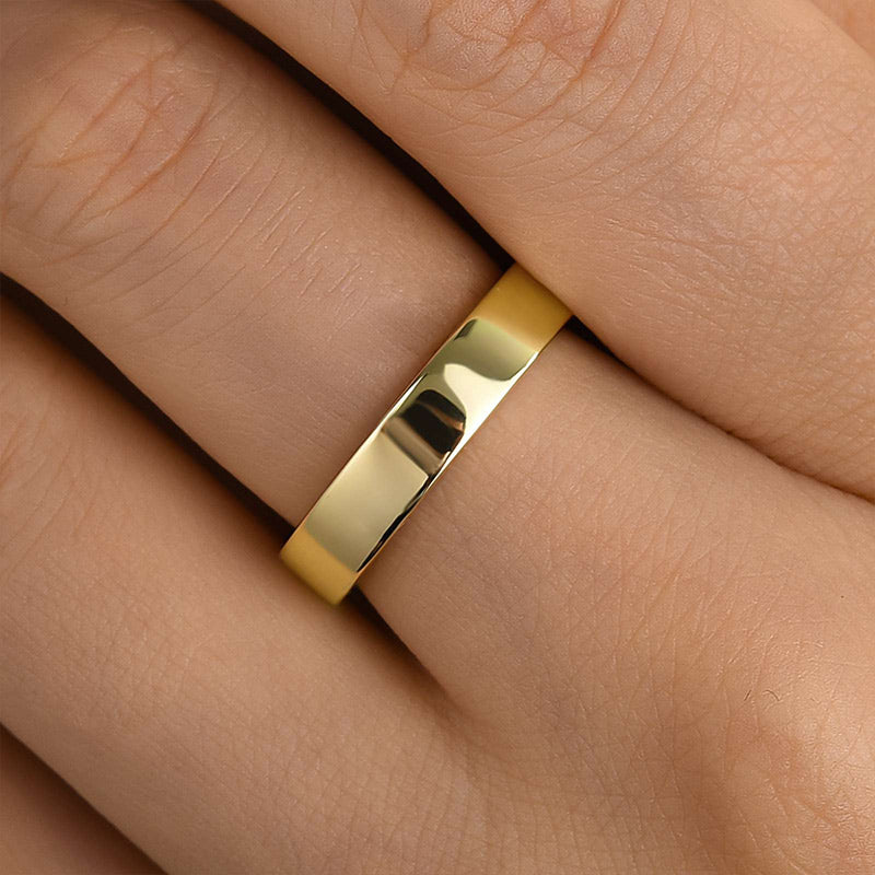 Velirella Classic Yellow Gold Wide Wedding Band - Velirellajewelry