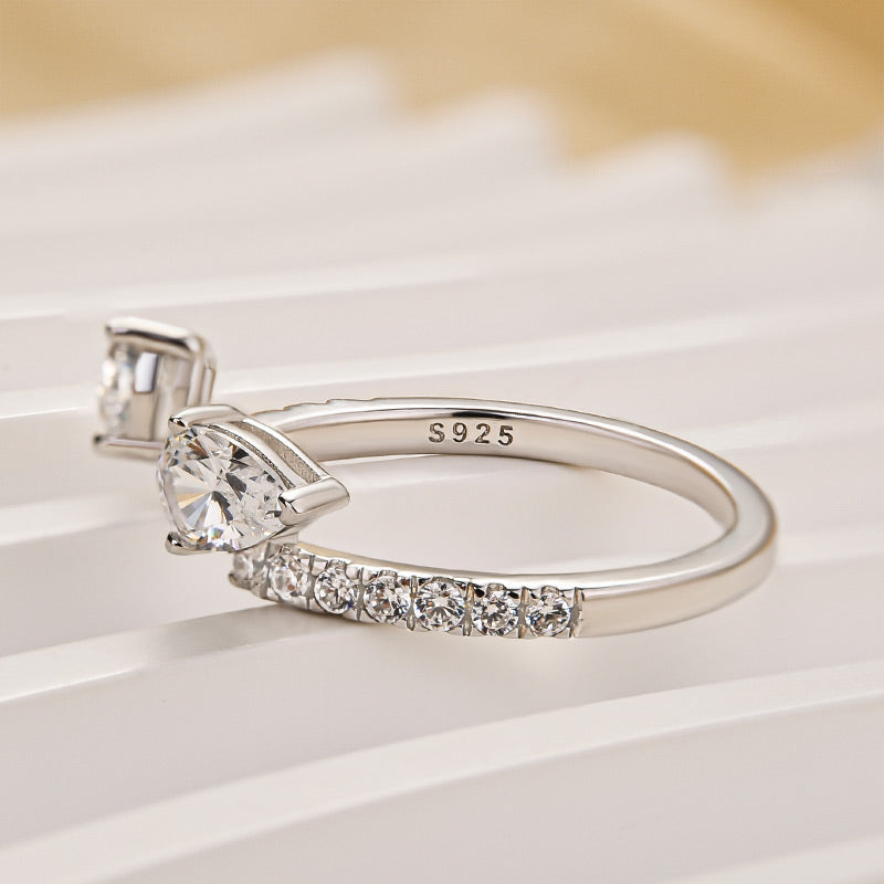 Velirella Classic Pear Cut Open Wedding Band In Brass - Velirellajewelry