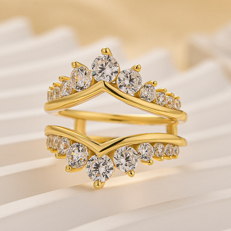 Velirella Fashion Round Cut Jacket Wedding Band For Women In Brass - Velirellajewelry