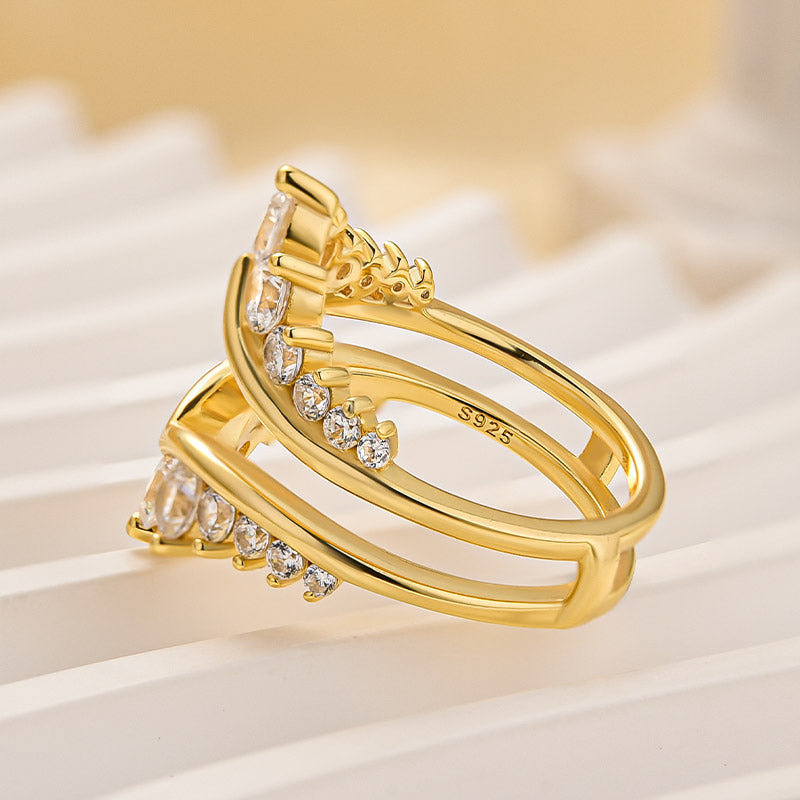 Velirella Fashion Round Cut Jacket Wedding Band For Women In Brass - Velirellajewelry