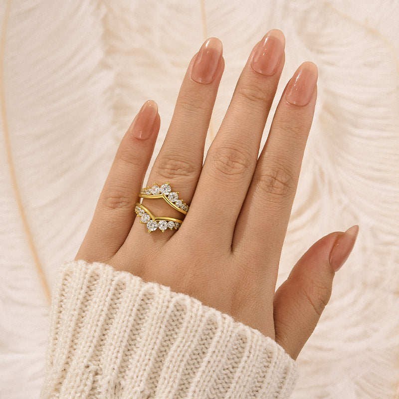Velirella Fashion Round Cut Jacket Wedding Band For Women In Brass - Velirellajewelry