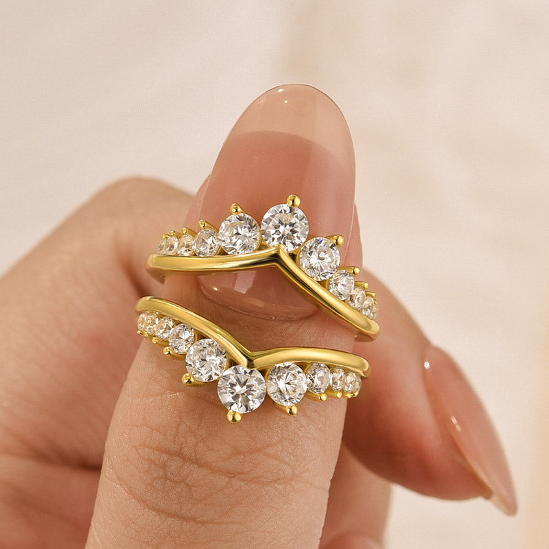 Velirella Fashion Round Cut Jacket Wedding Band For Women In Brass - Velirellajewelry