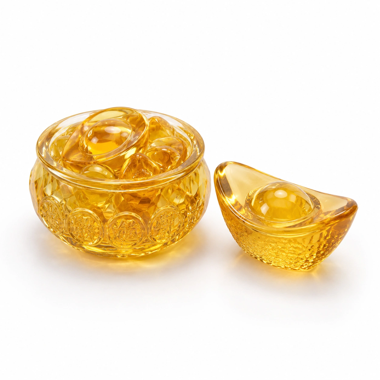 Transparentes Fuellhorn Dekoset Gold