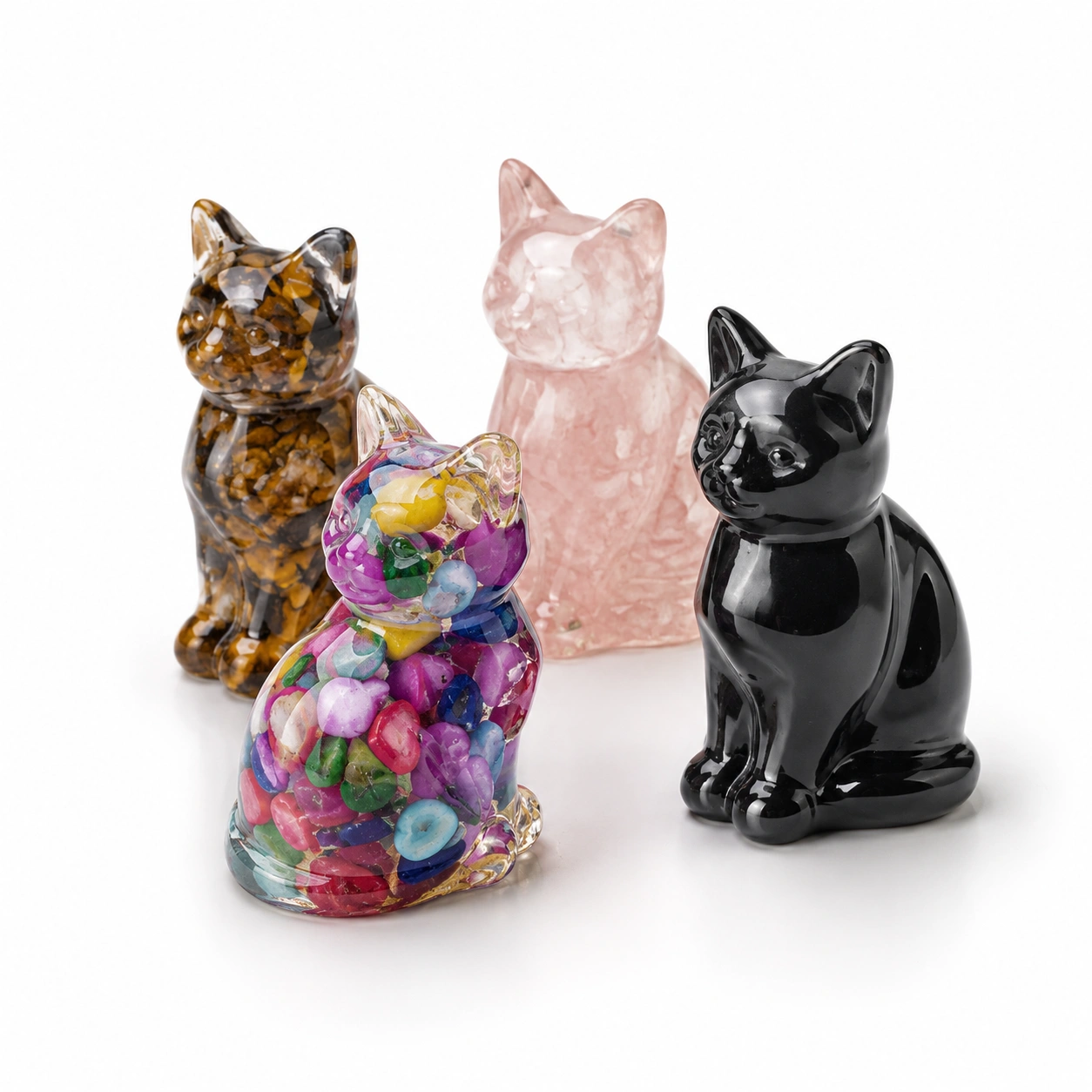 Katzenfigur aus Kunstglas