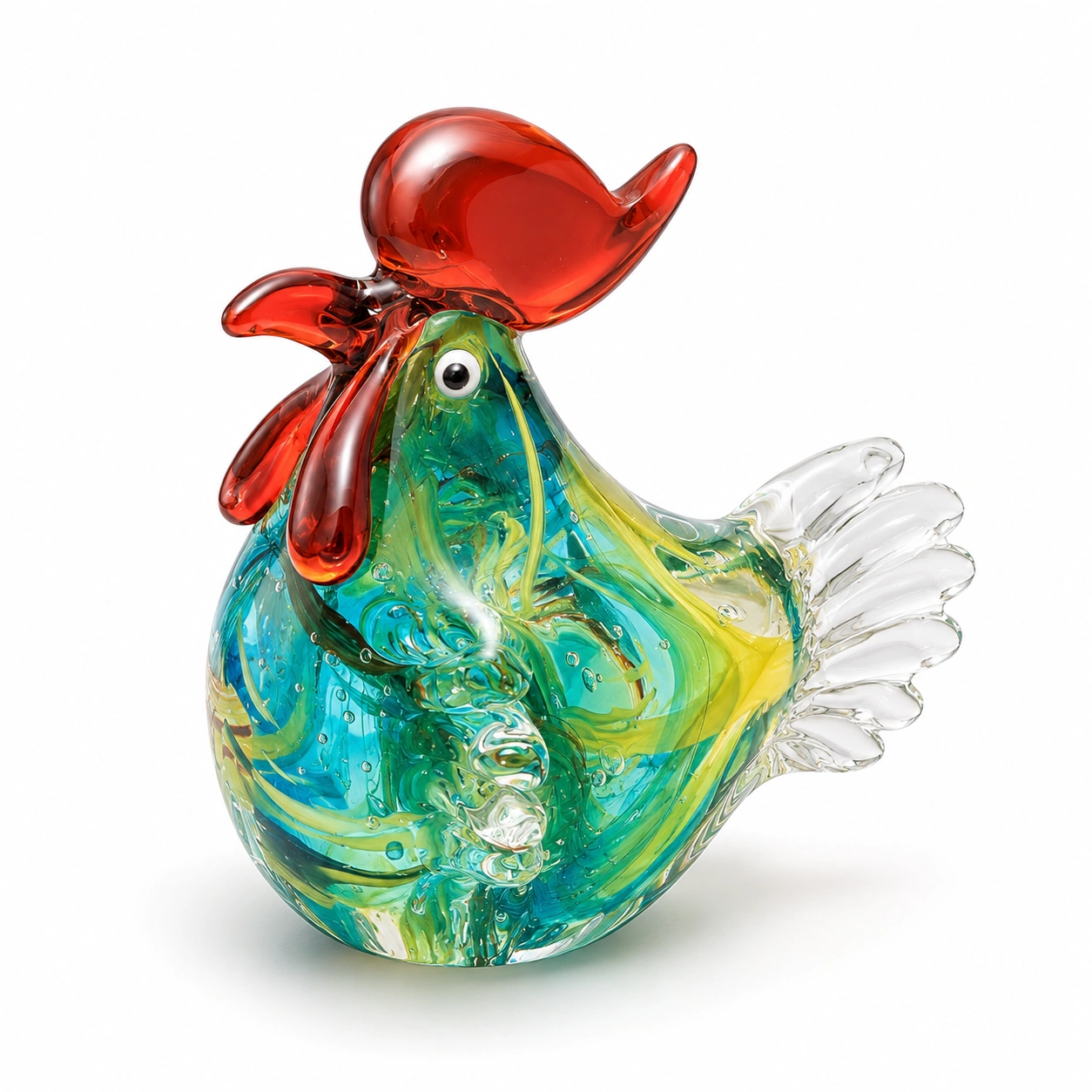 Glas Huhn Bunt