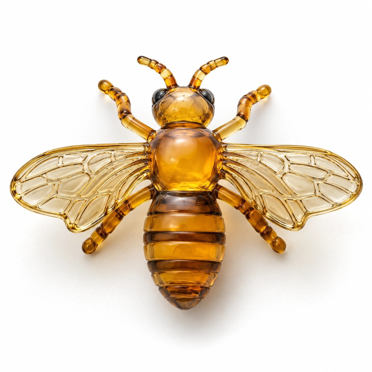 Bienenfigur Amber Glas