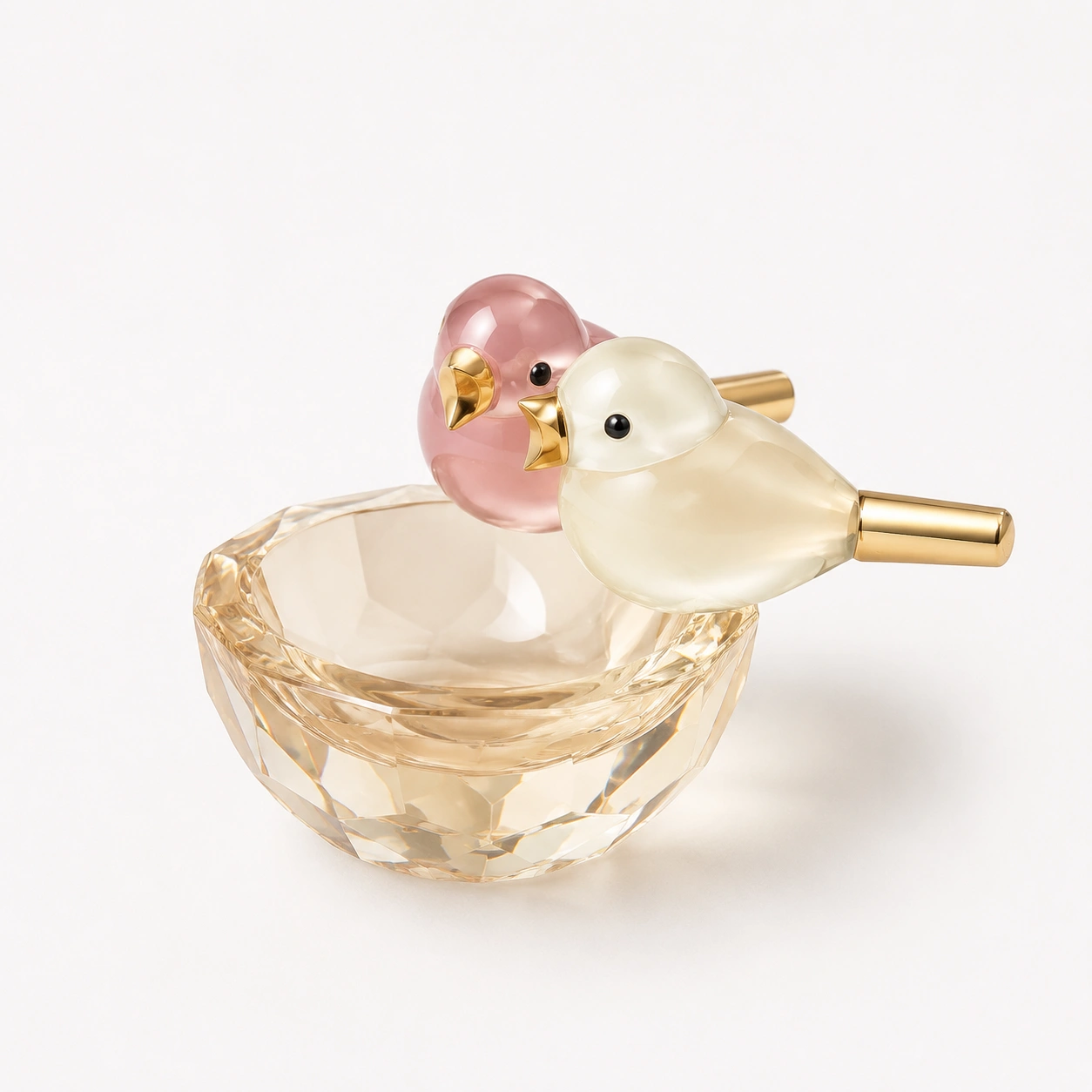 Vogelpaar Schmuckschale Rosé