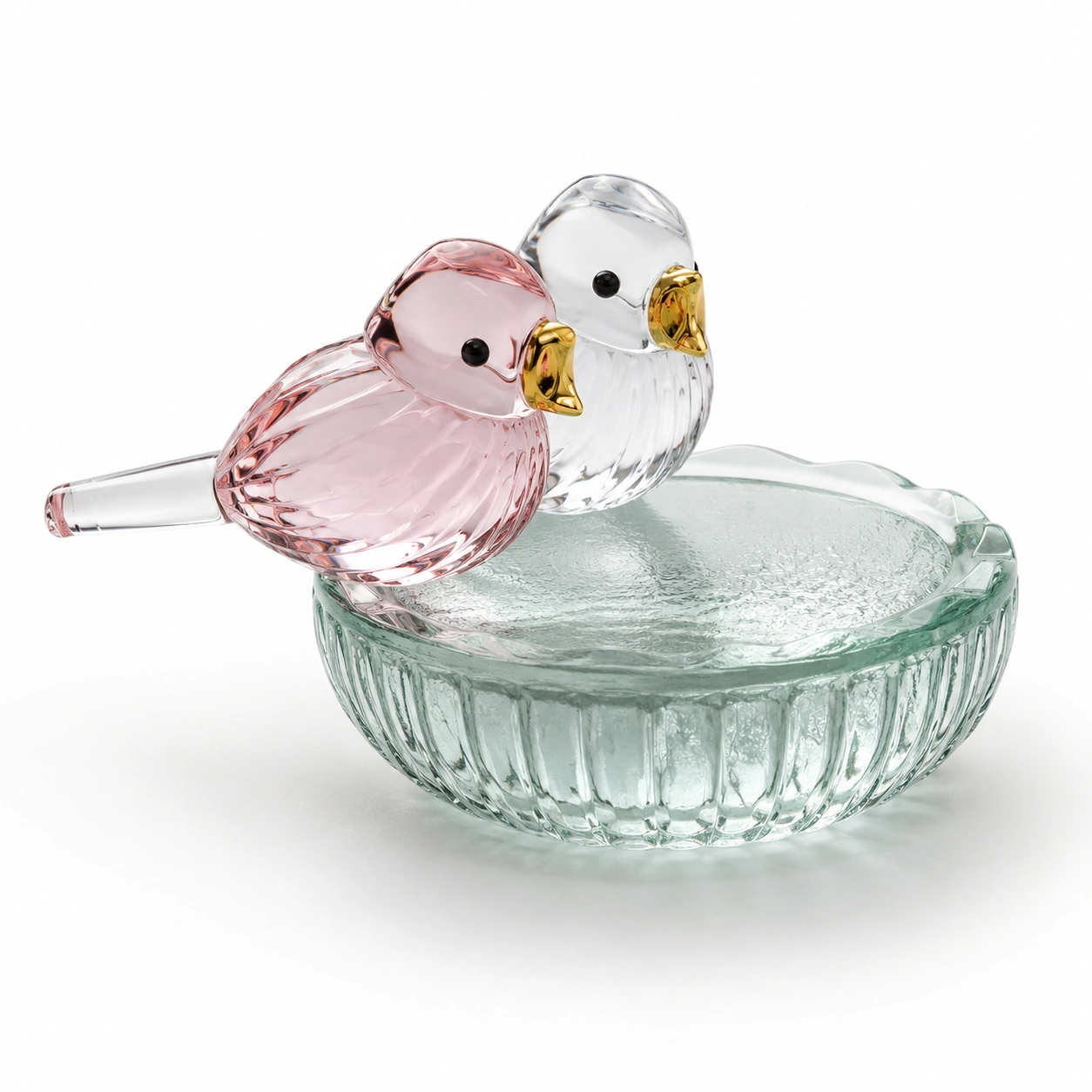 Glas Vogel Dekoschale Vintage