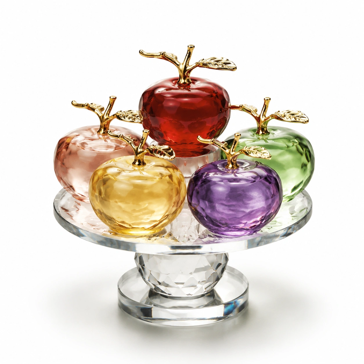 Glas Apfel Dekor Set 5-teilig