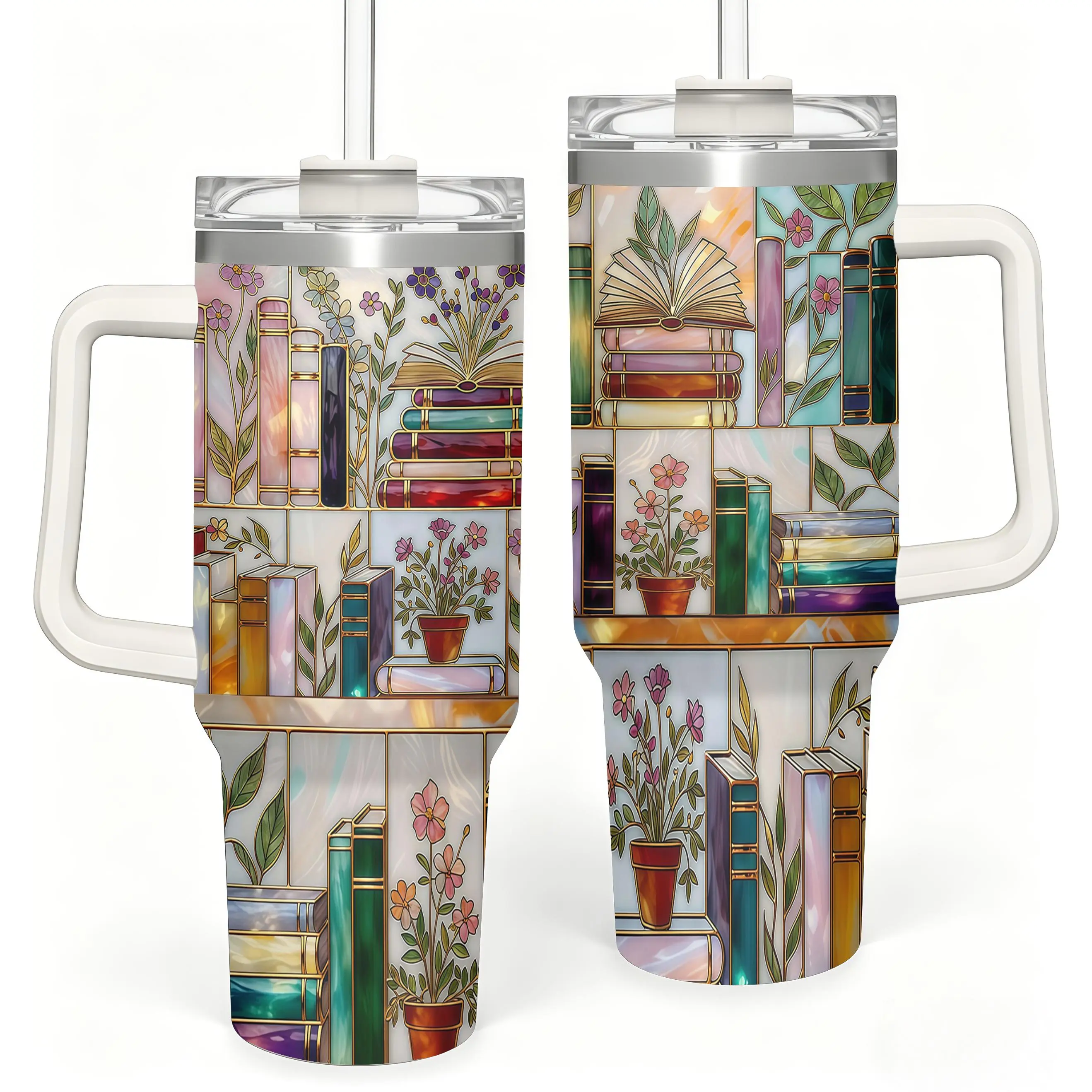 Stained-Glass Book Design 40oz Tumbler