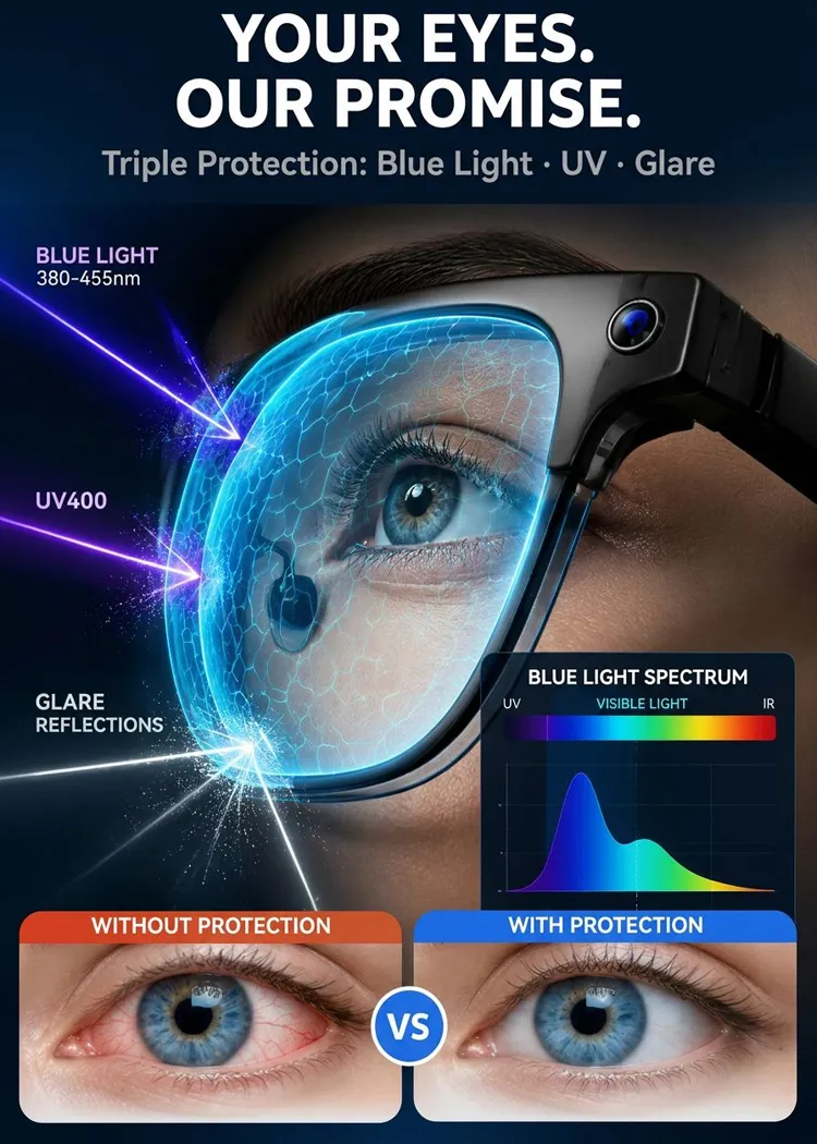 Smart zoom glasses with color change