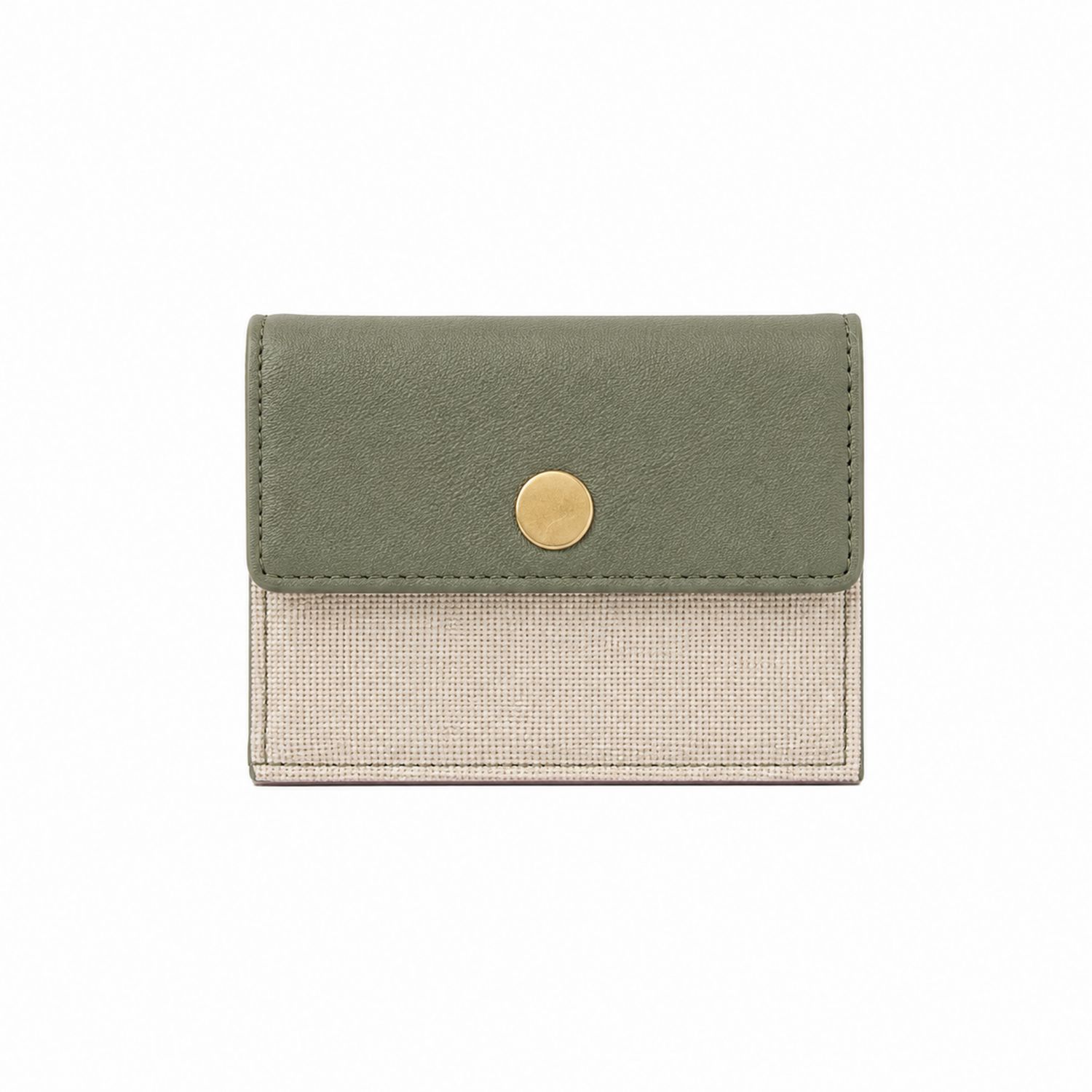 Cartera Billetera Bicolor Verde Salvia y Beige Natural