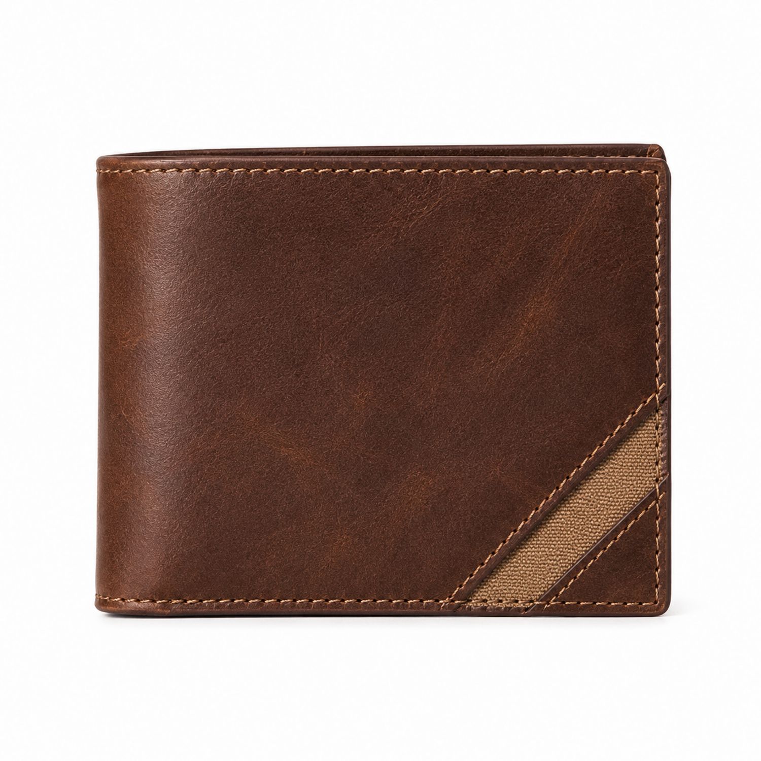 Cartera bifold para hombre marrón con diseño moderno
