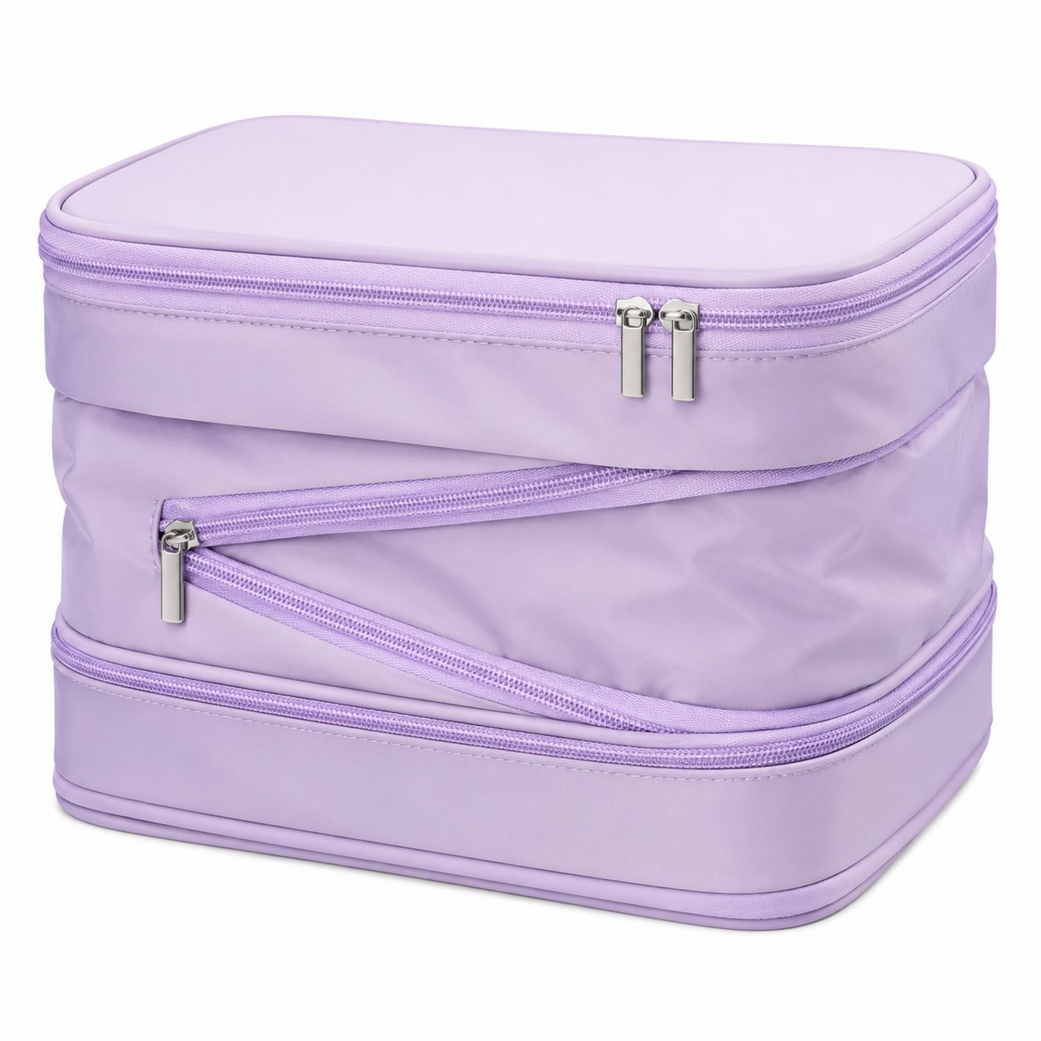 Neceser de Viaje Grande Lila con Múltiples Compartimentos