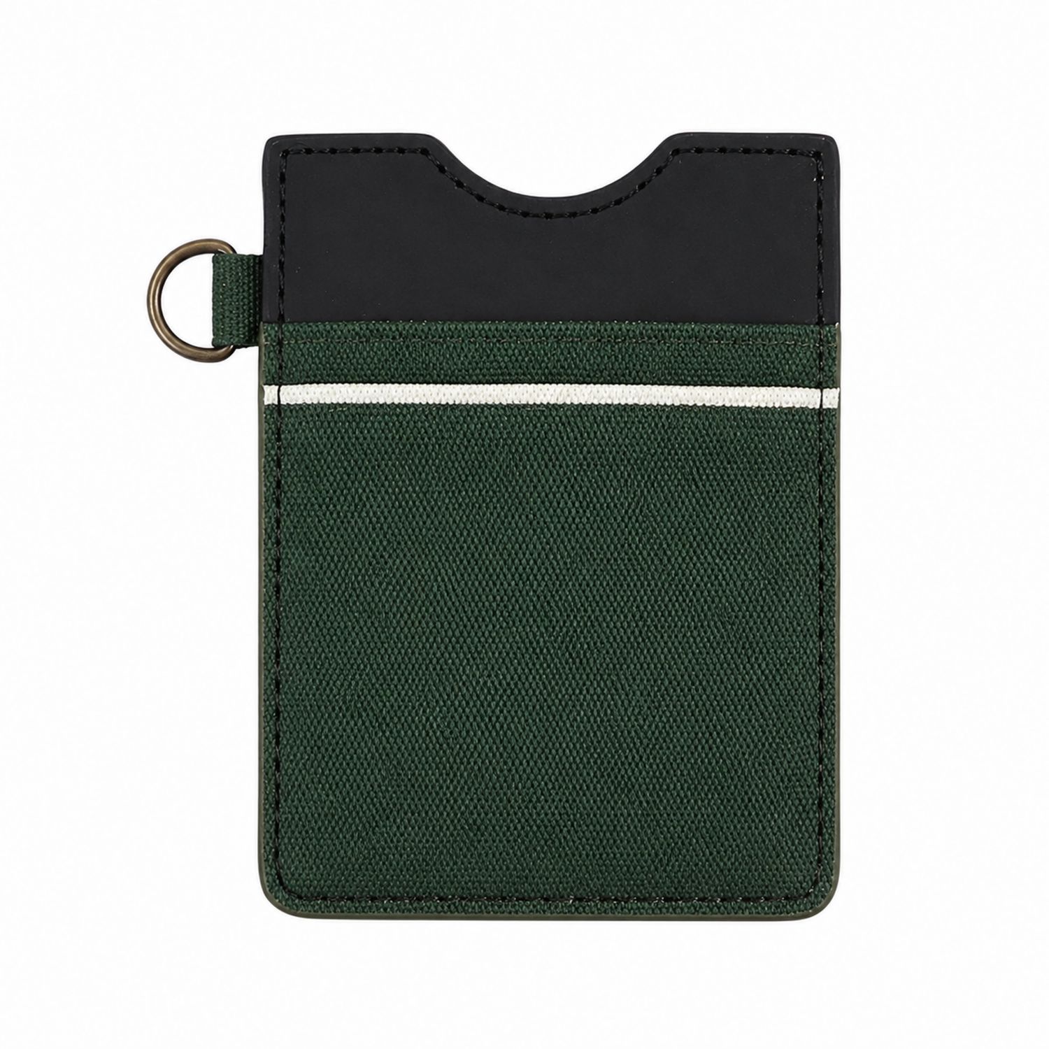 Tarjetero de Viaje Verde y Negro con Ranuras para Tarjetas