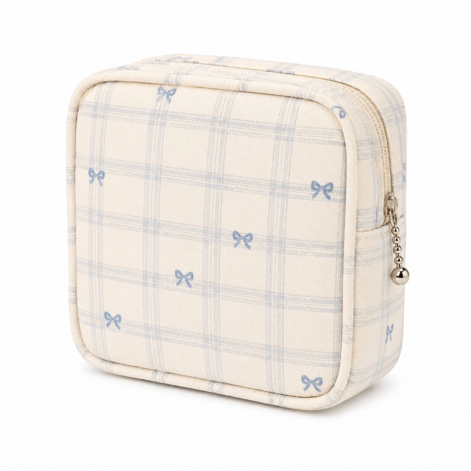 Estuche Beige con Lazos y Cuadros