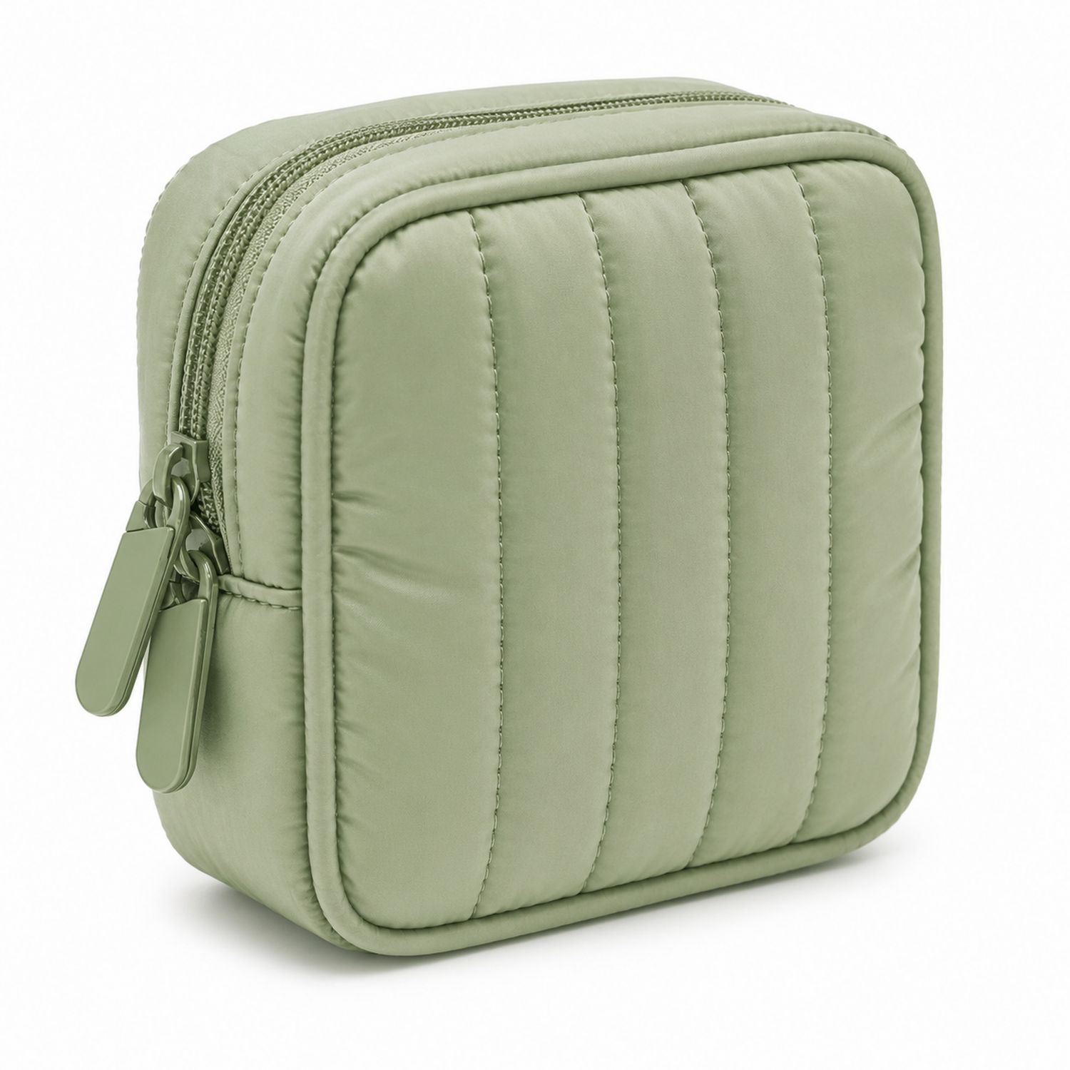 Estuche Compacto Acolchado Verde Oliva