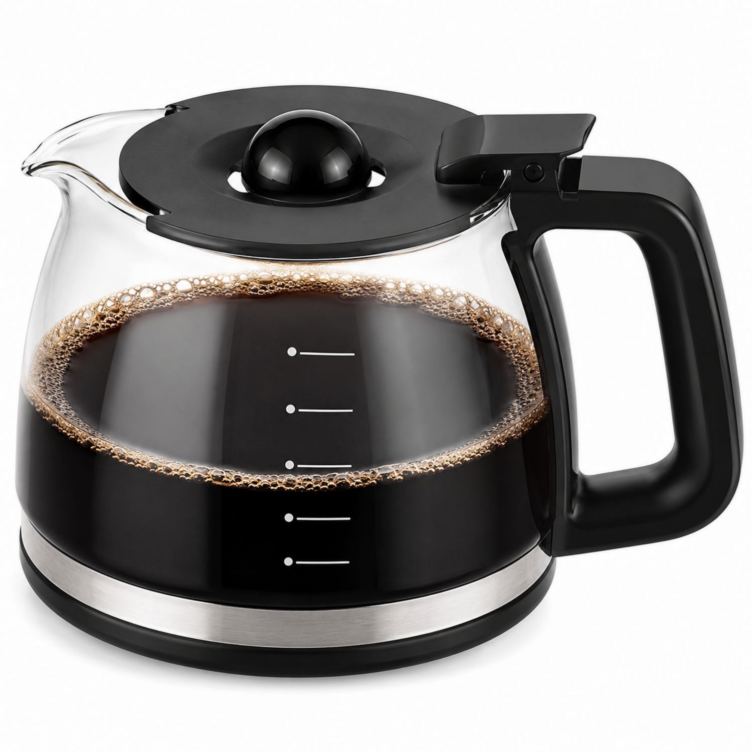 Cafetera de Vidrio Negro con Tapa Capacidad 1200 ml