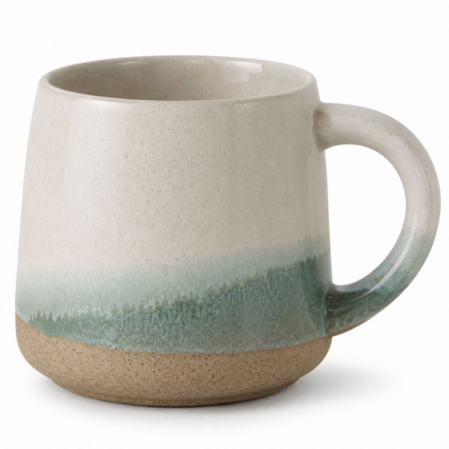 Taza de cerámica beige y verde 350ml
