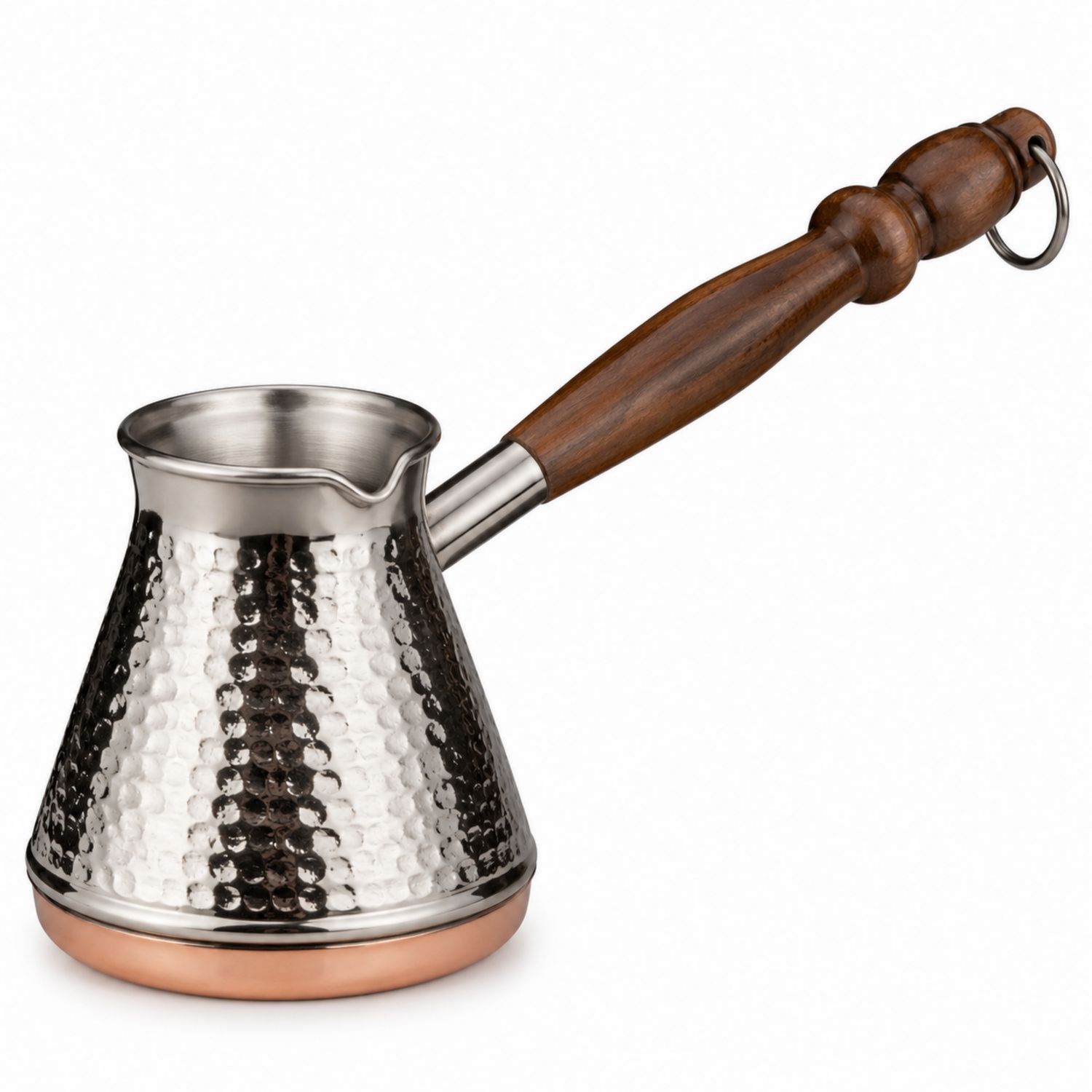Cezve Turco de Acero Inoxidable con Mango de Madera, 350 ml