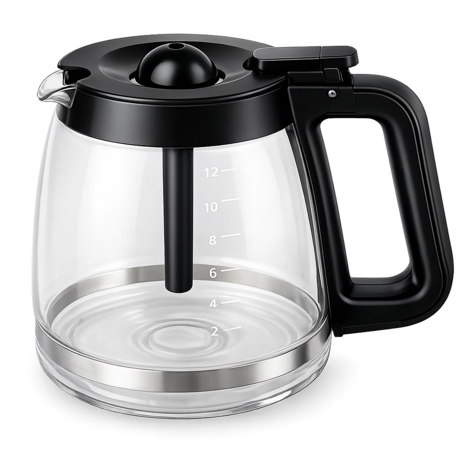 Jarra de Café de Vidrio 1.5L con Tapa Negra