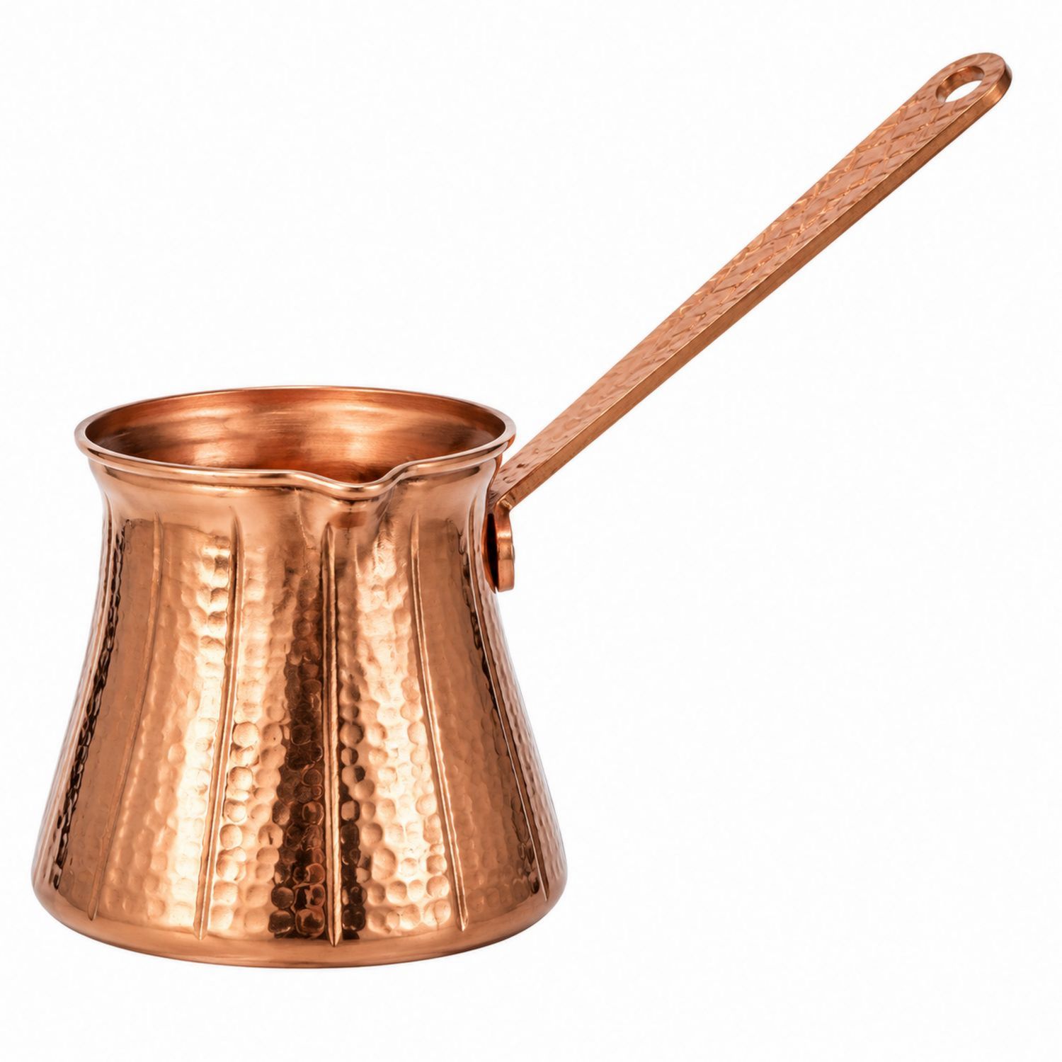 Cafetera Turca de Cobre Martillado con Mango Largo de 300ml