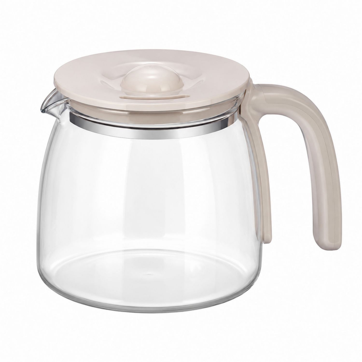 Jarra de Vidrio Transparente 1500 ml con Tapa y Asa Beige