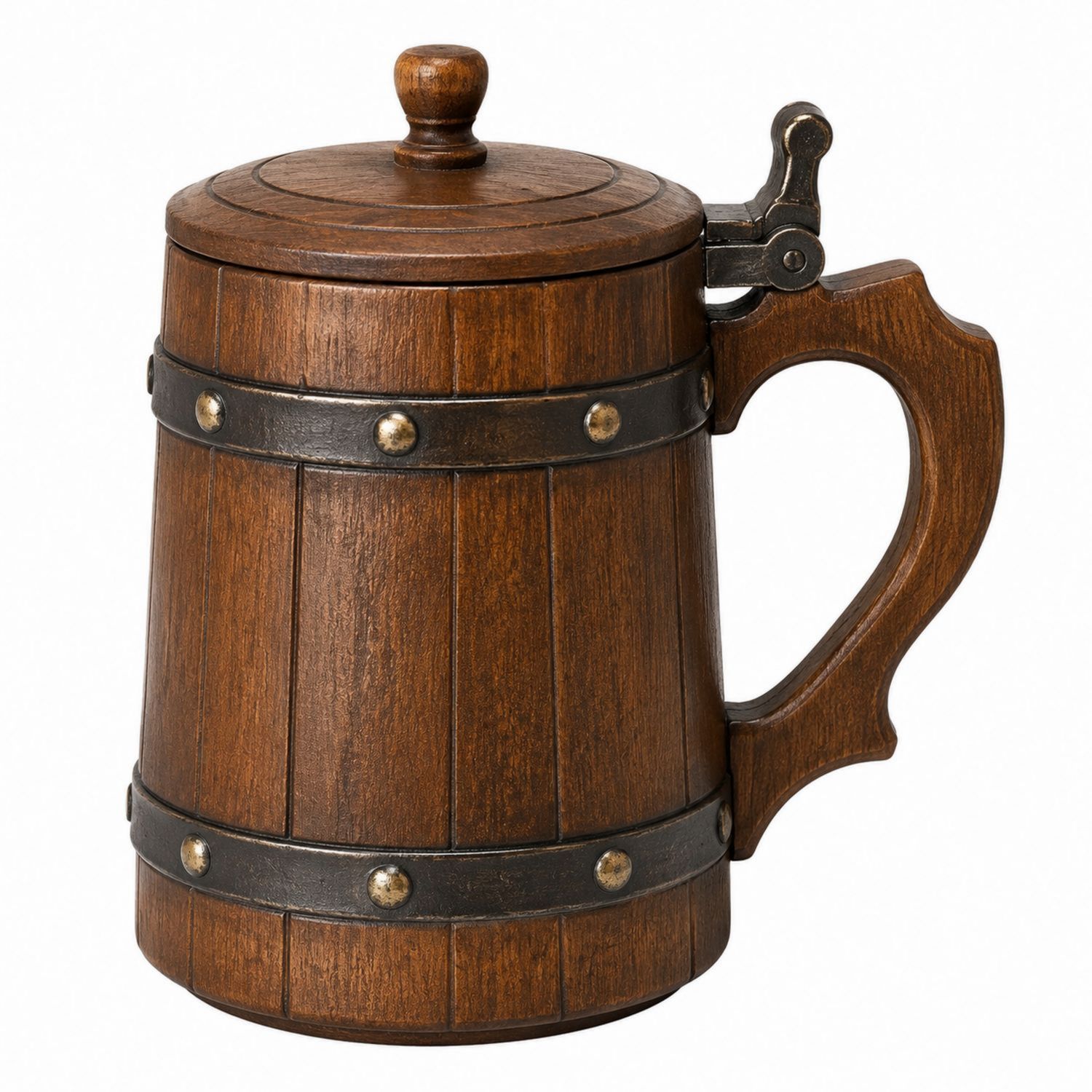 Jarra de Madera Estilo Vintage con Tapa